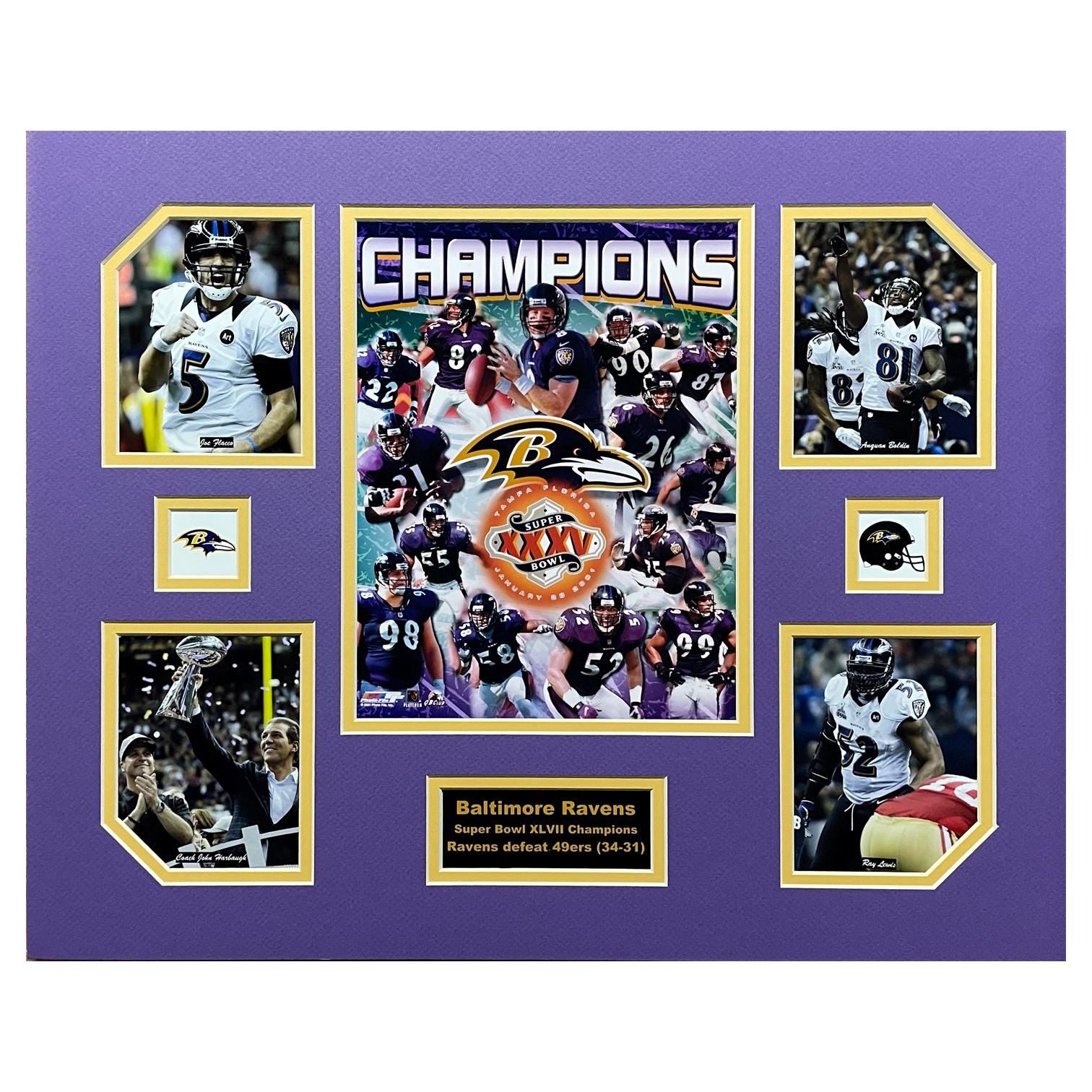 Baltimore Ravens 2012-13 NFL Football Super Bowl XLVII Champions 16 x 20 inch collage