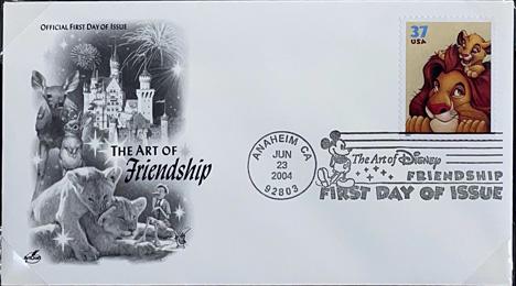 Disney Stamp and First Day Cover Art - Lion King Mufasa and Simba