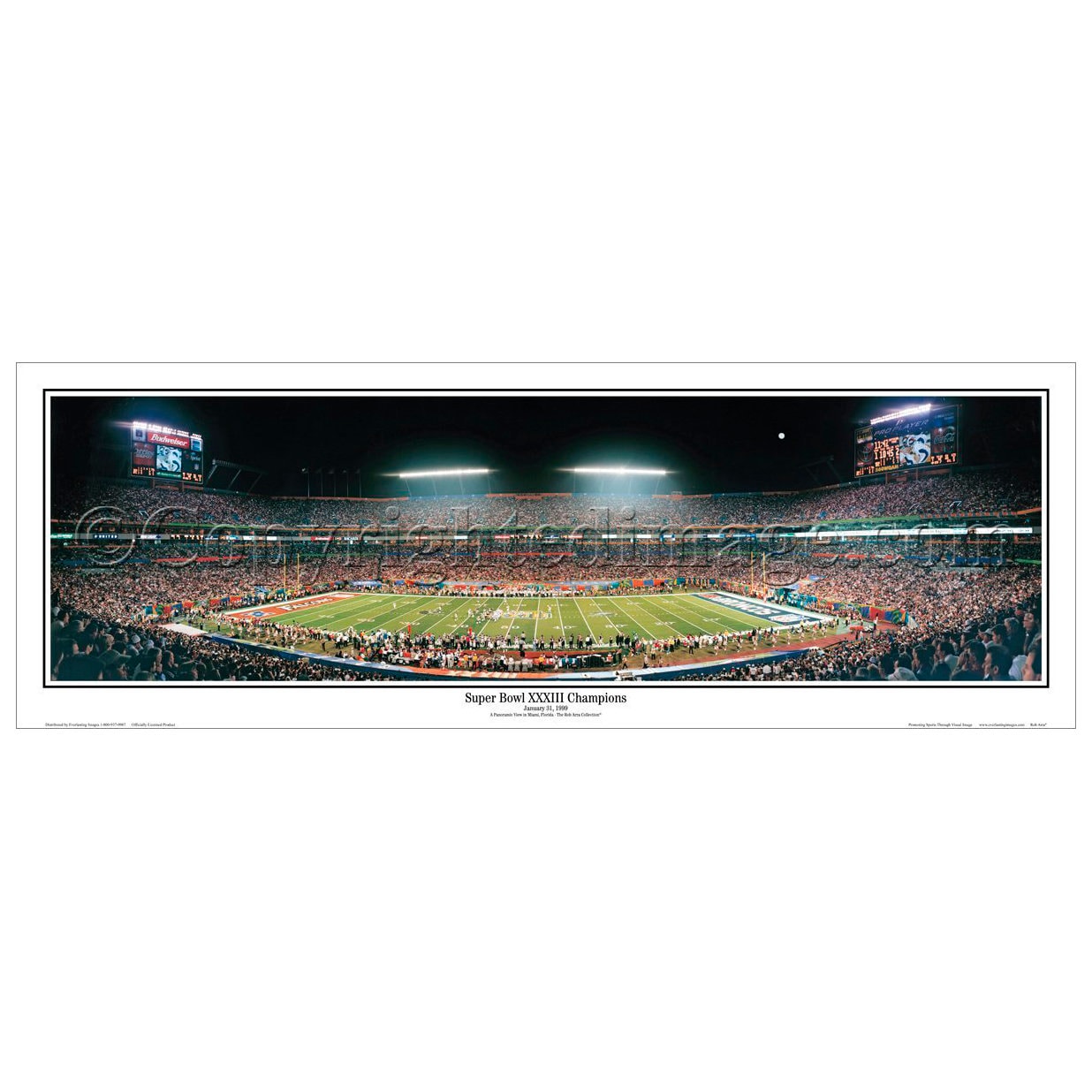 DENVER BRONCOS "Super Bowl XXXIII Champions" Pro Player Stadium Small Panoramic Photograph