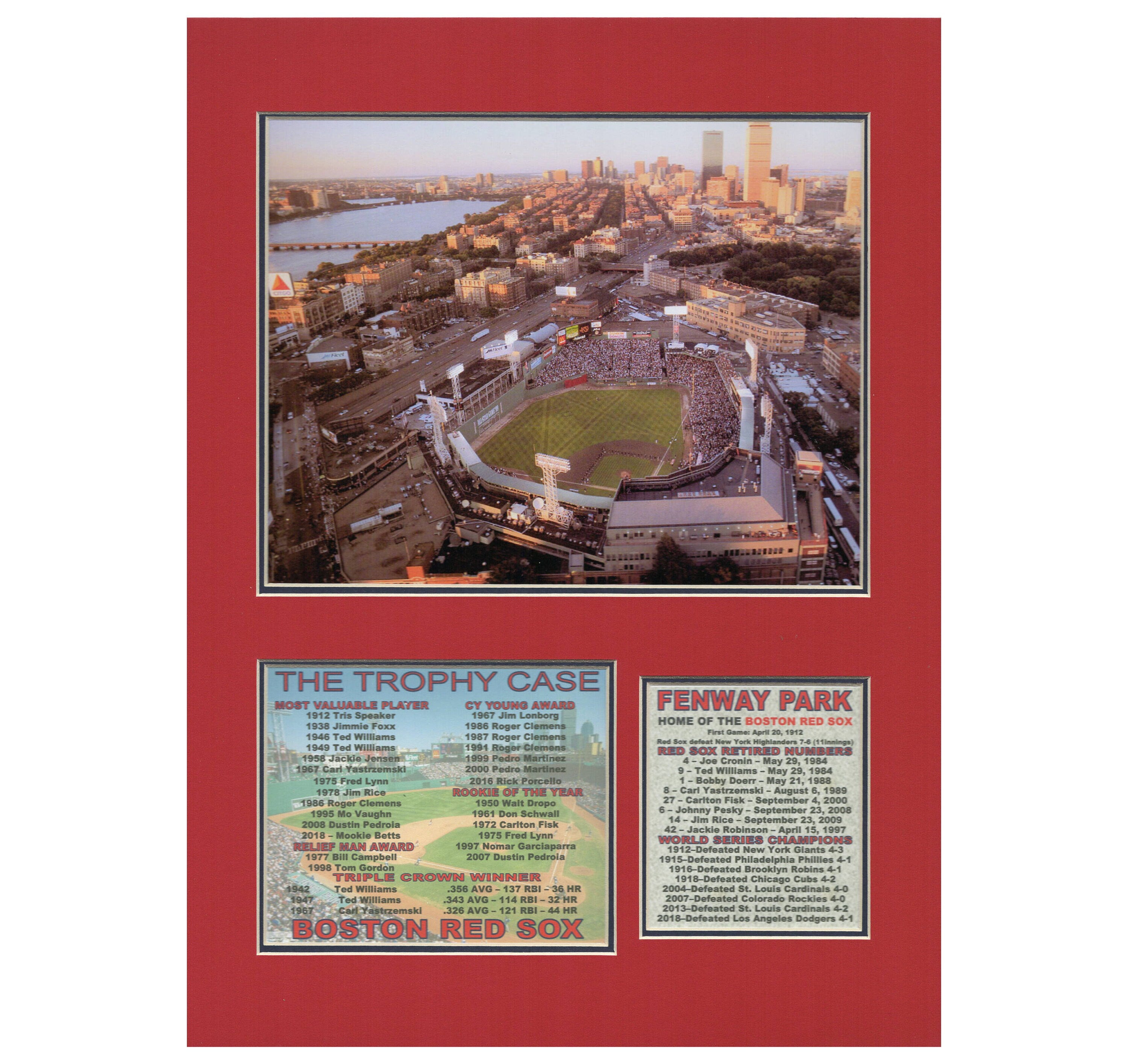 Boston Red Sox Fenway Park Trophy Case Tribute