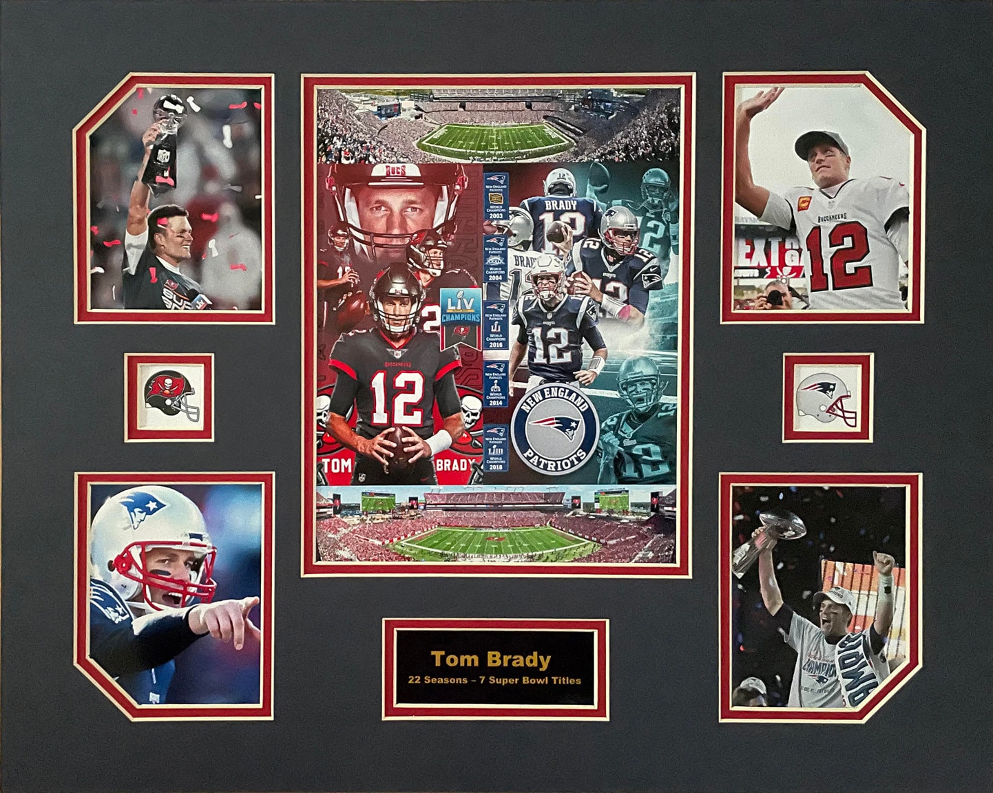 Tom Brady Retires New England Patriots NFL Football 16 x 20 inch Collage