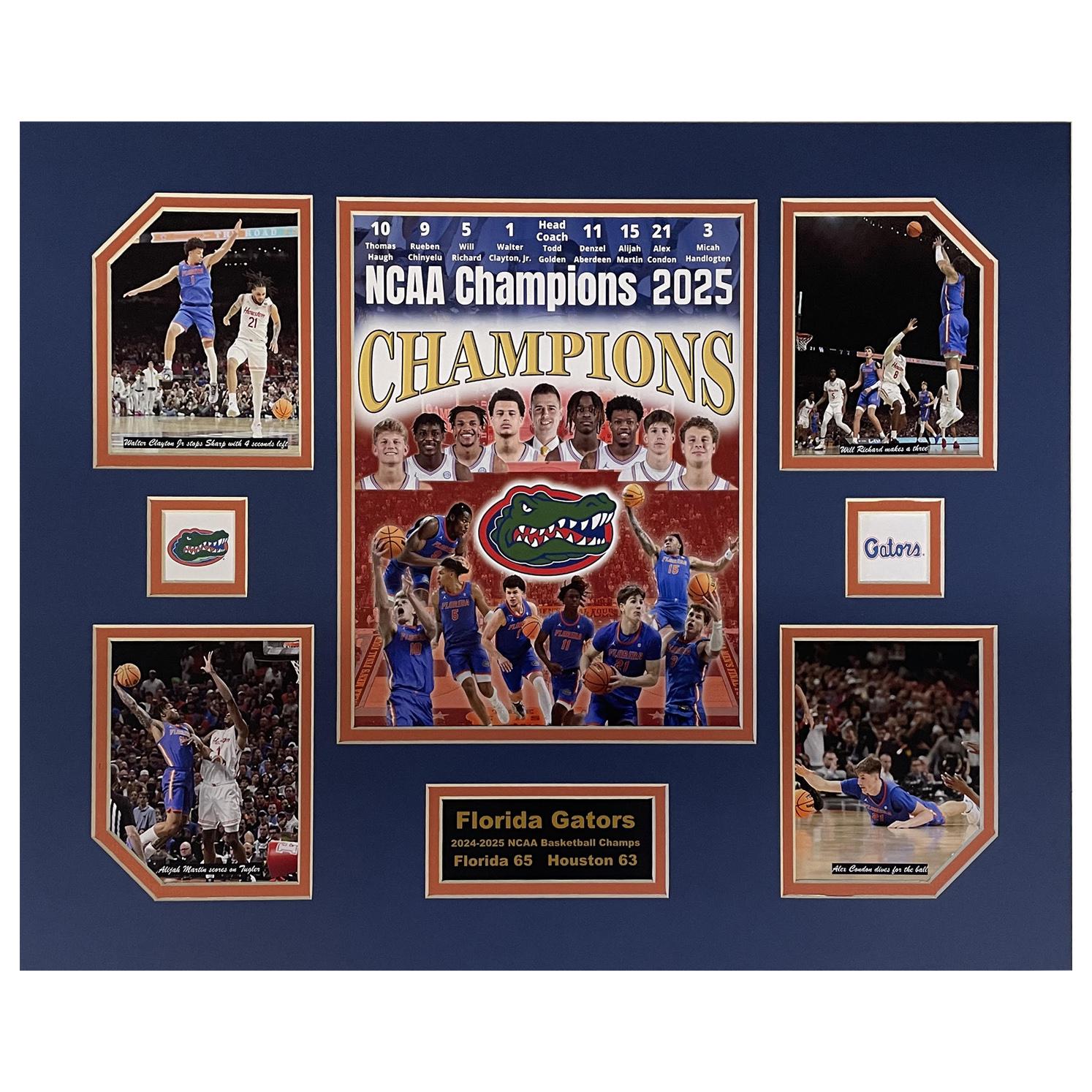 U Florida Gators NCAA Basketball 2024-25 National Champions 16 x 20 inch Collage