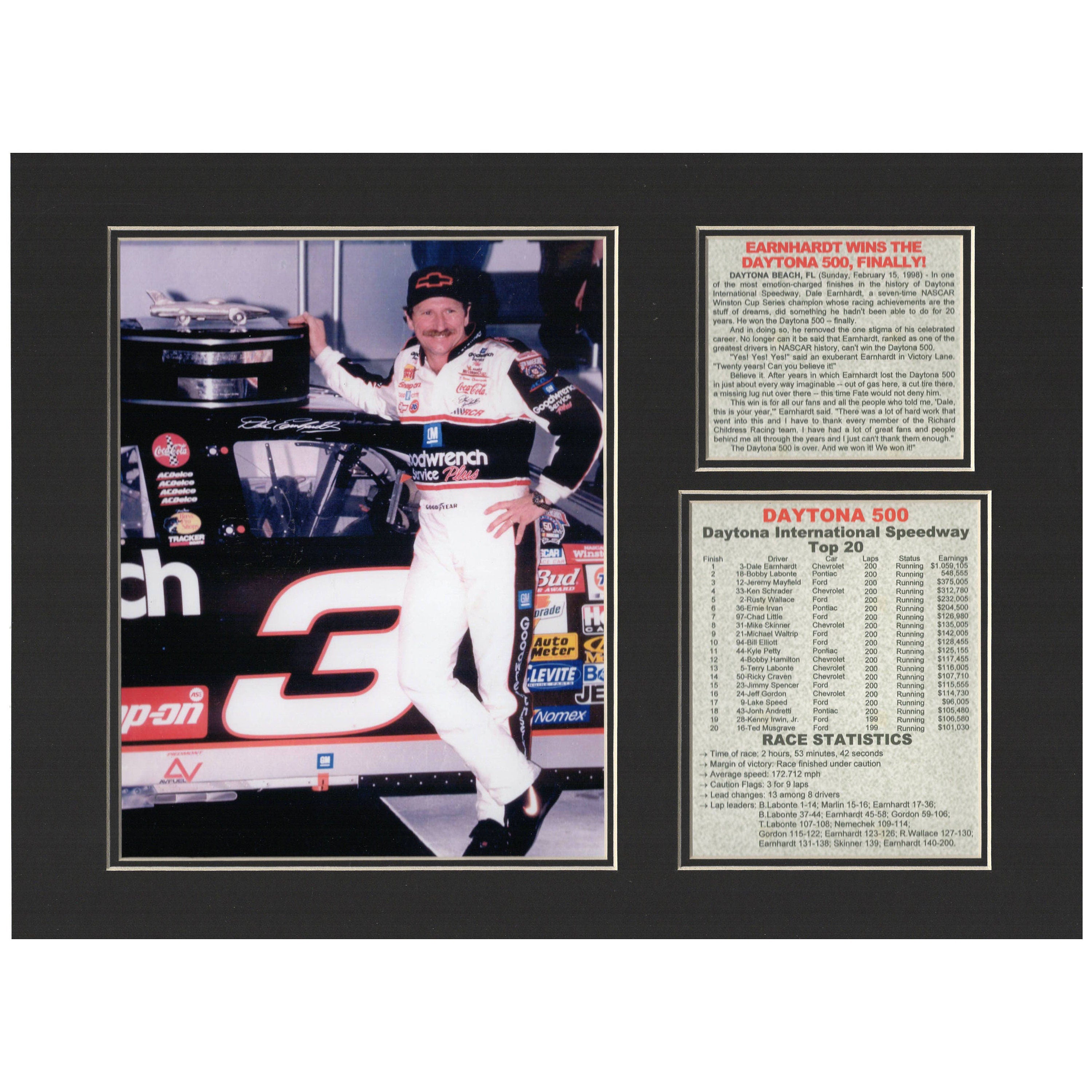 Dale Earnhardt wins NASCAR Daytona 500 Tribute