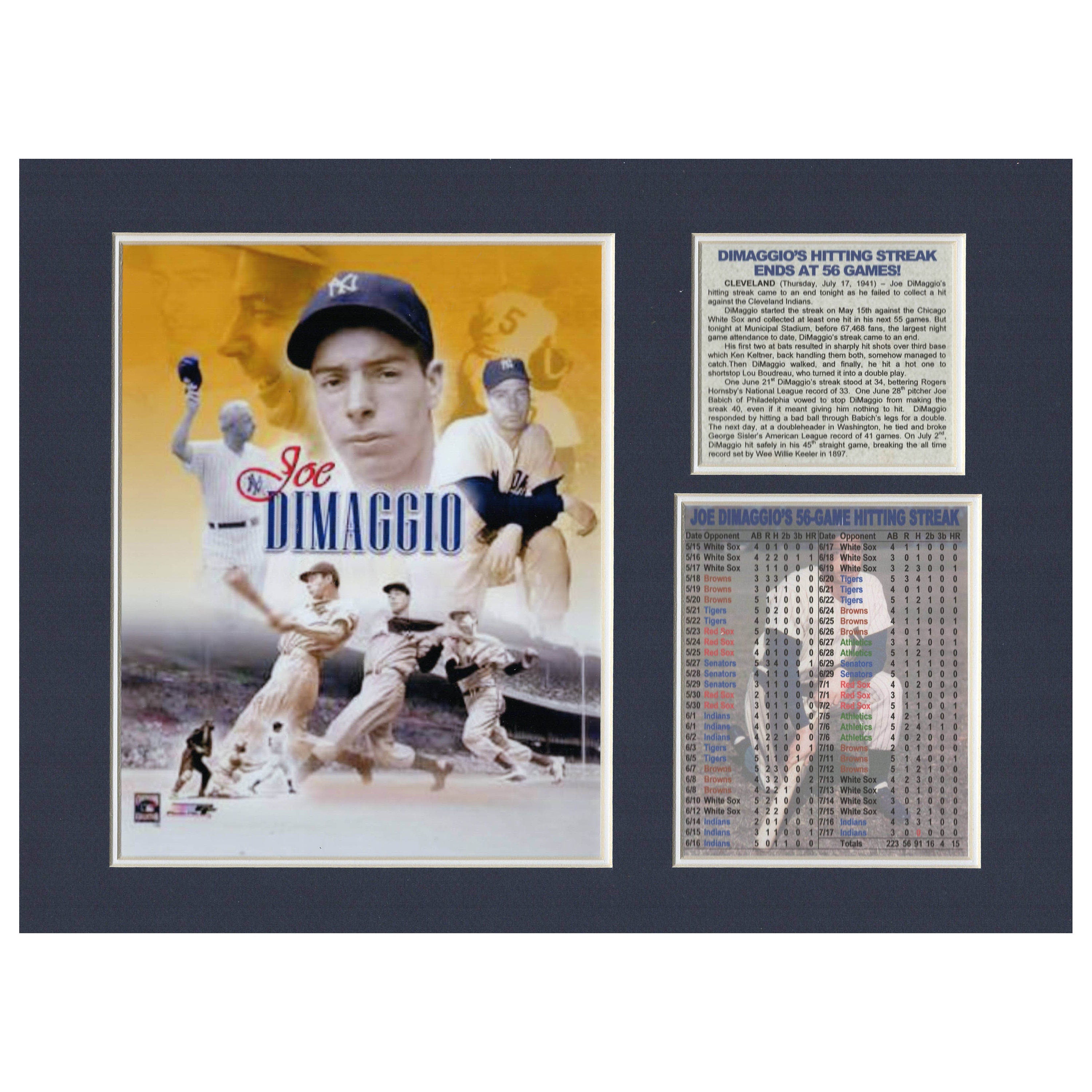 Joe DiMaggio New York Yankees MLB Baseball Record Hit Streak Tribute