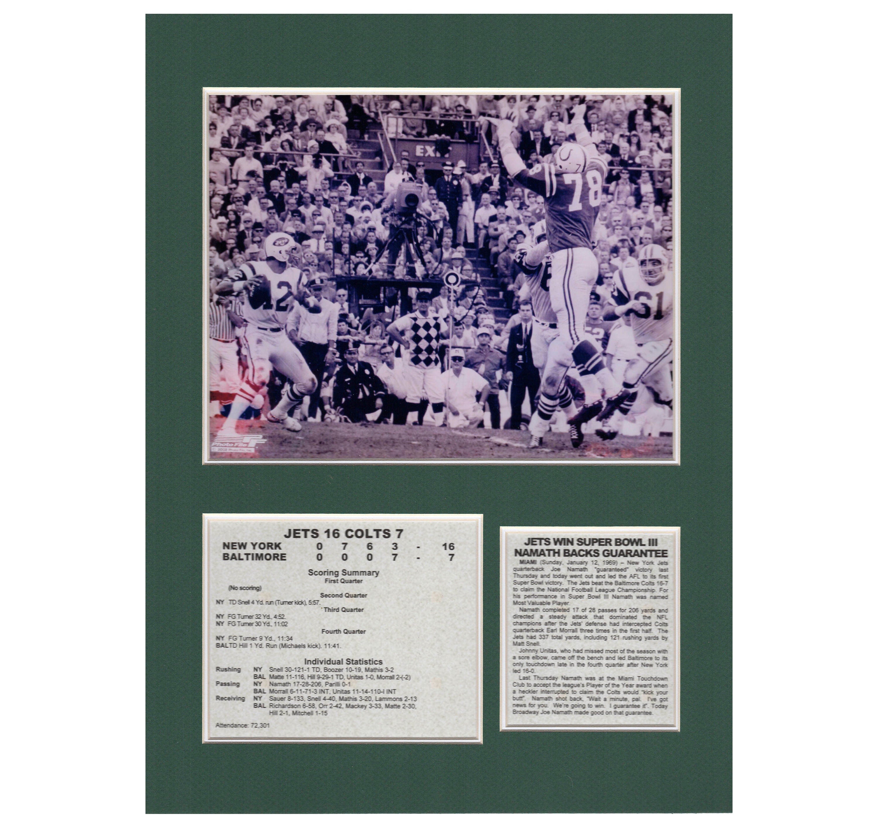 New York Jets win Super Bowl with Quarterback Joe Namath Tribute