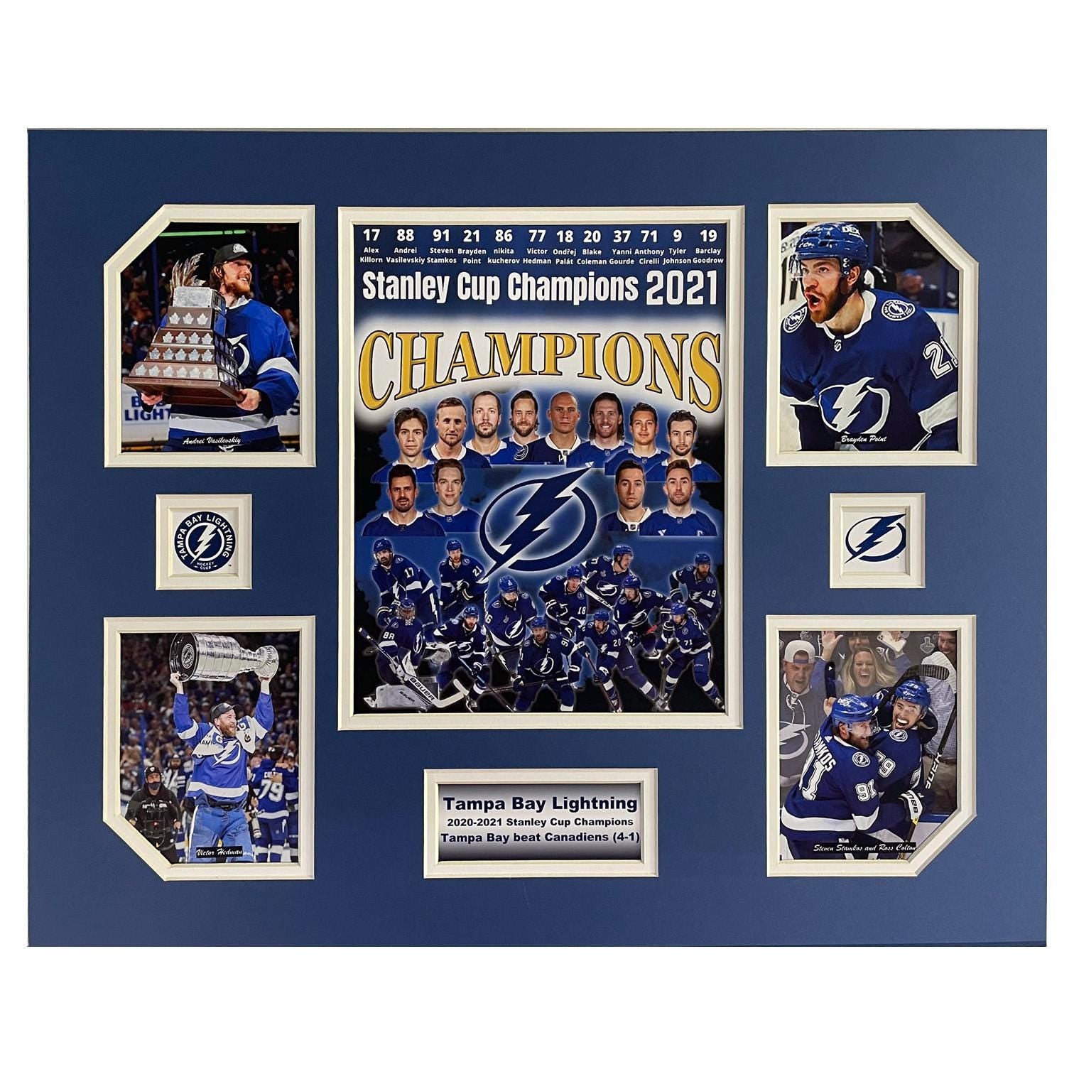 Tampa Bay Lightning 2020-2021 NHL Stanley Cup Champions Version 2 16 x 20 inch collage