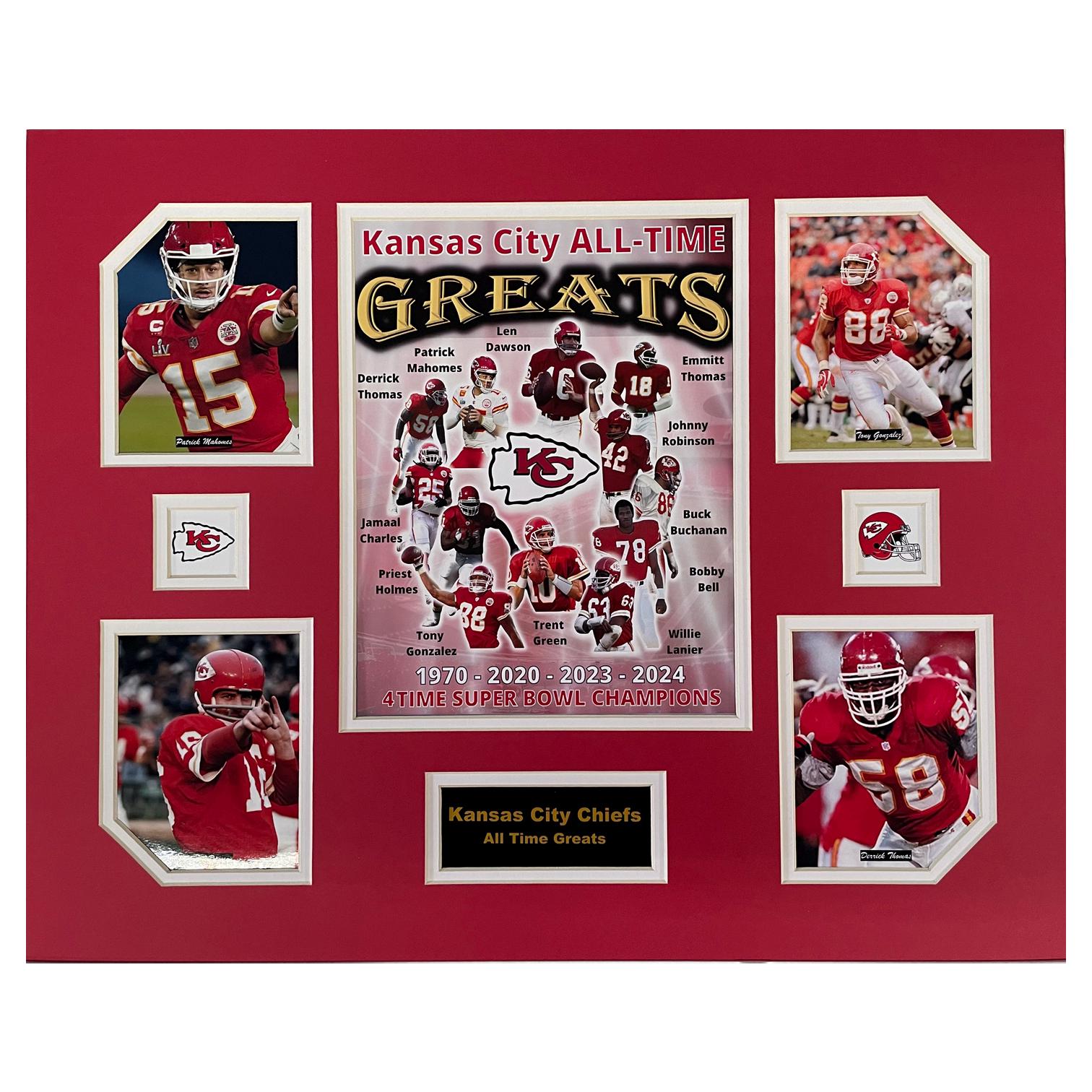 Kansas City Chiefs NFL Football All-Time Greats 16 x 20 inch Collage