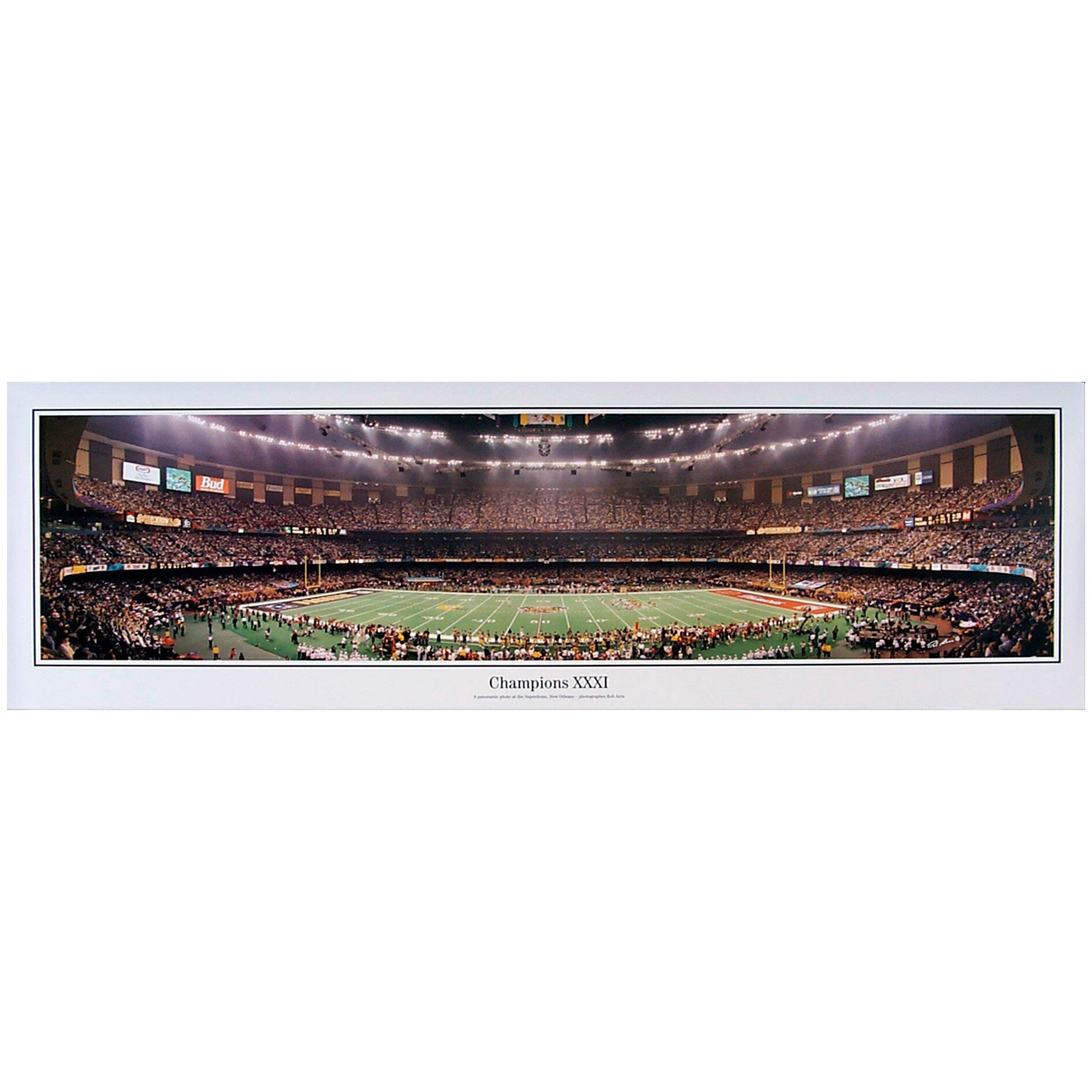 GREEN BAY PACKERs "Champions XXXI" Louisiana Superdome Panoramic Photograph