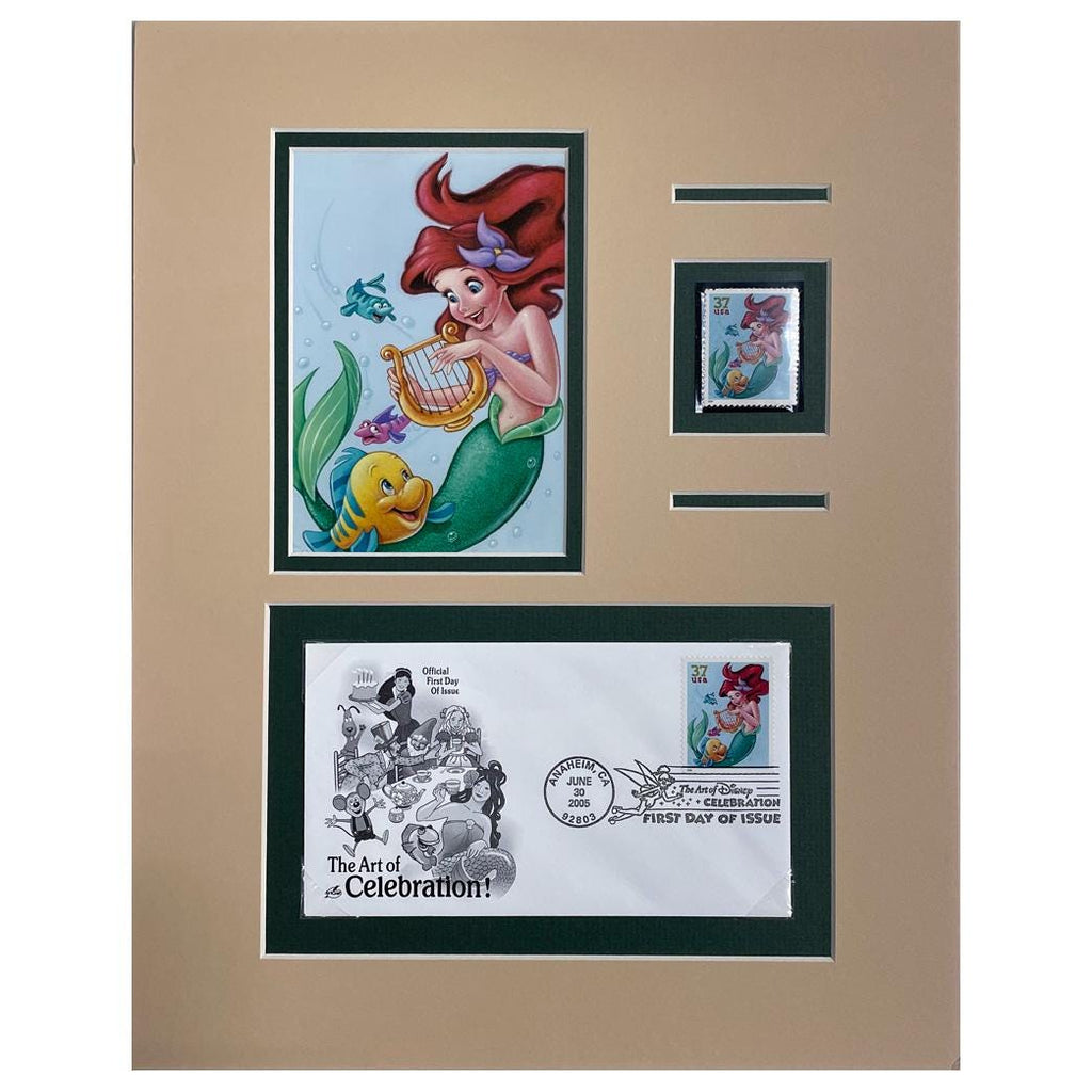 Disney Stamp and First Day Cover Art - The Little Mermaid Ariel and Flounder