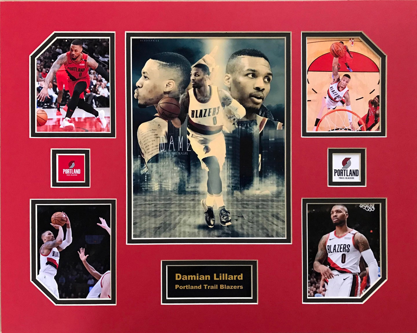Damian Lillard Portland Trail Blazers NBA Basketball 16 x 20 inch Collage