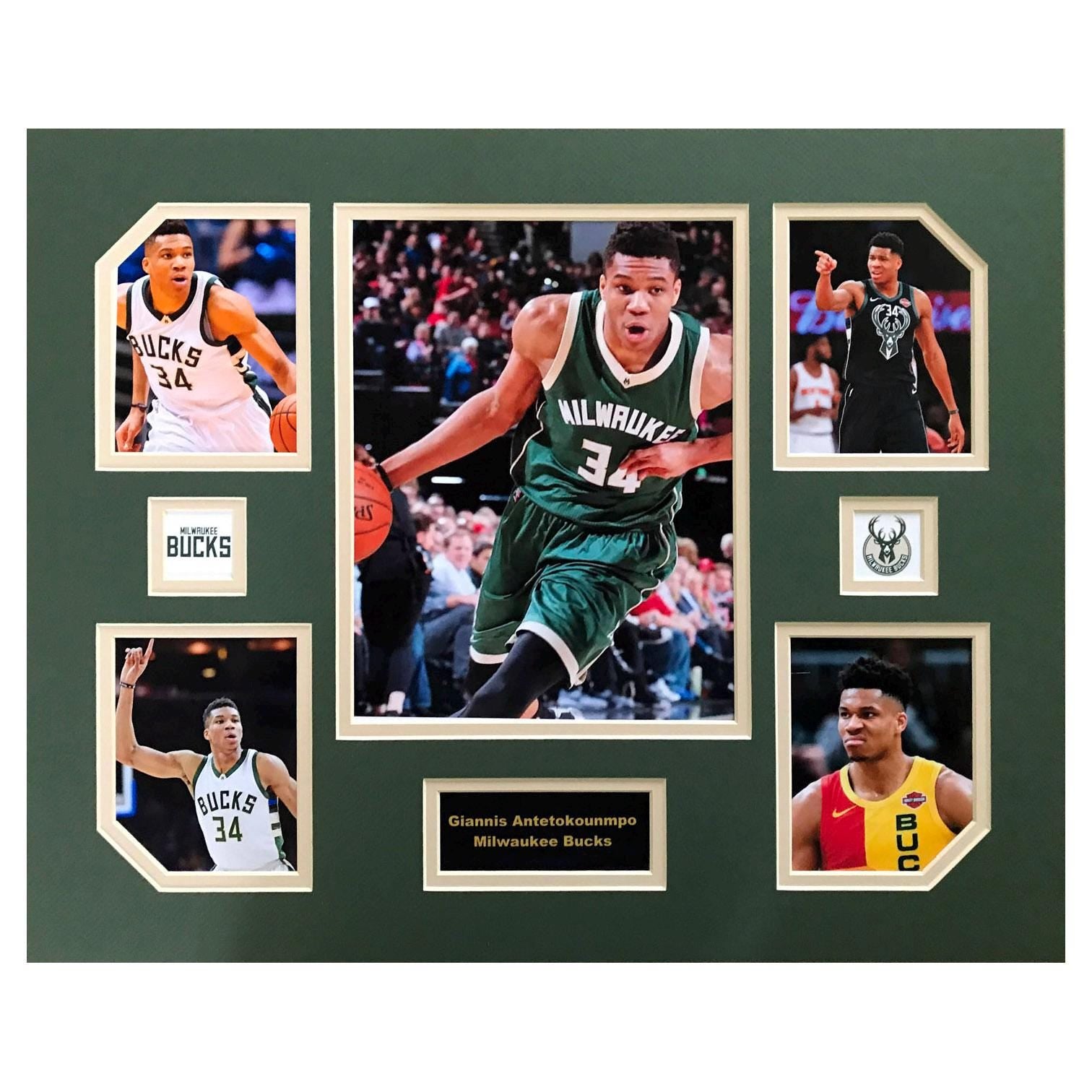 Giannis Antetokounmpo Milwaukee Bucks NBA Basketball 16 x 20 inch Collage