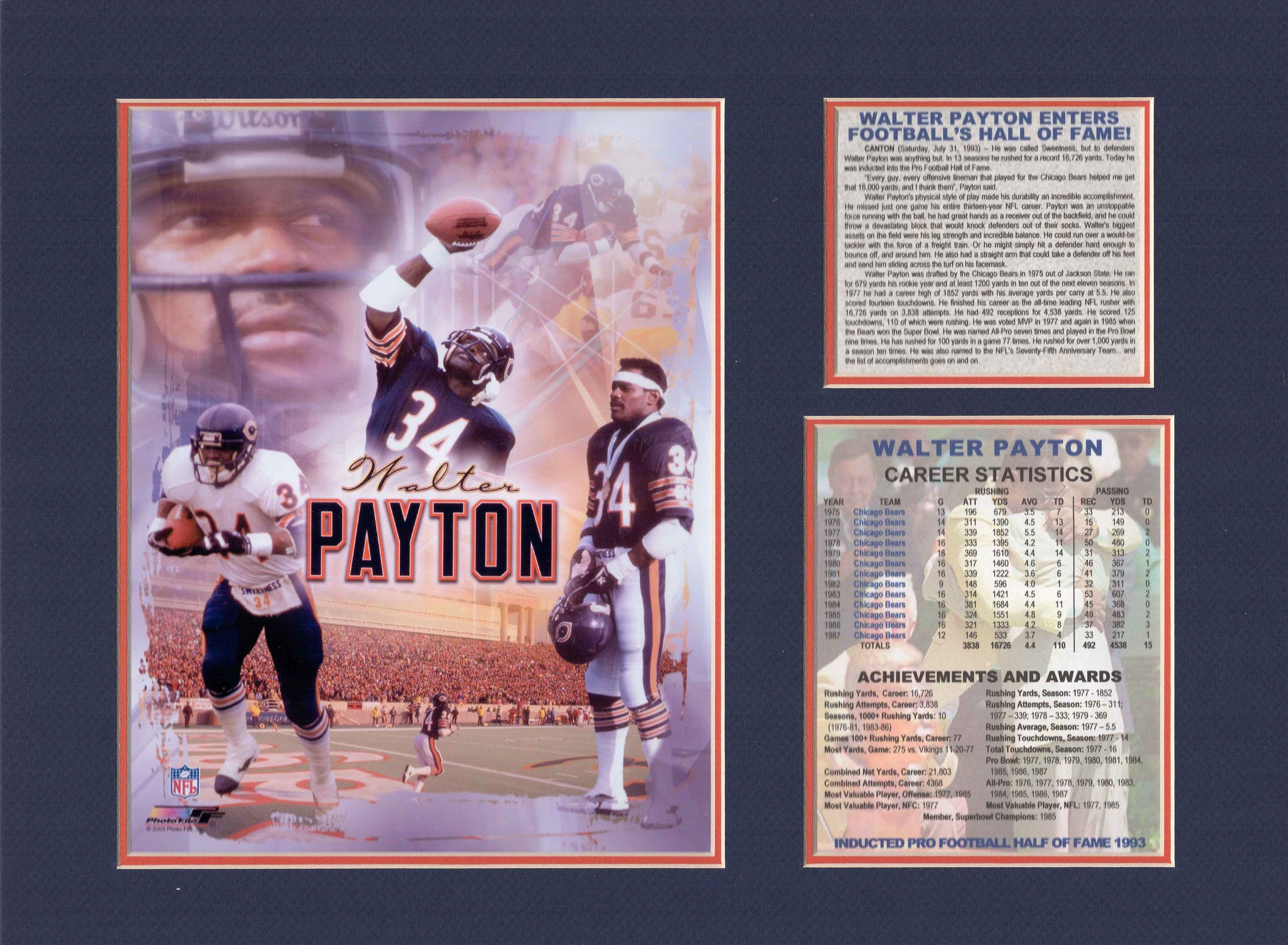 Walter Payton Chicago Bears Hall of Fame Tribute