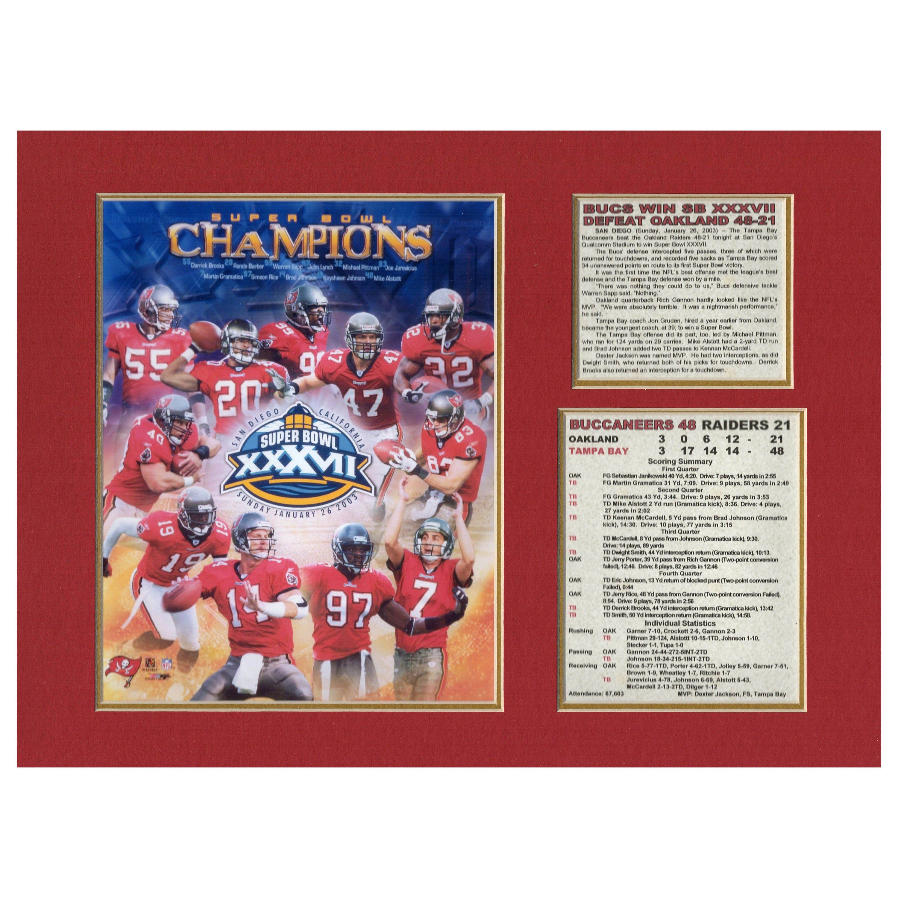 Tampa Bay Buccaneers NFL Super Bowl XXXVII Champions Tribute