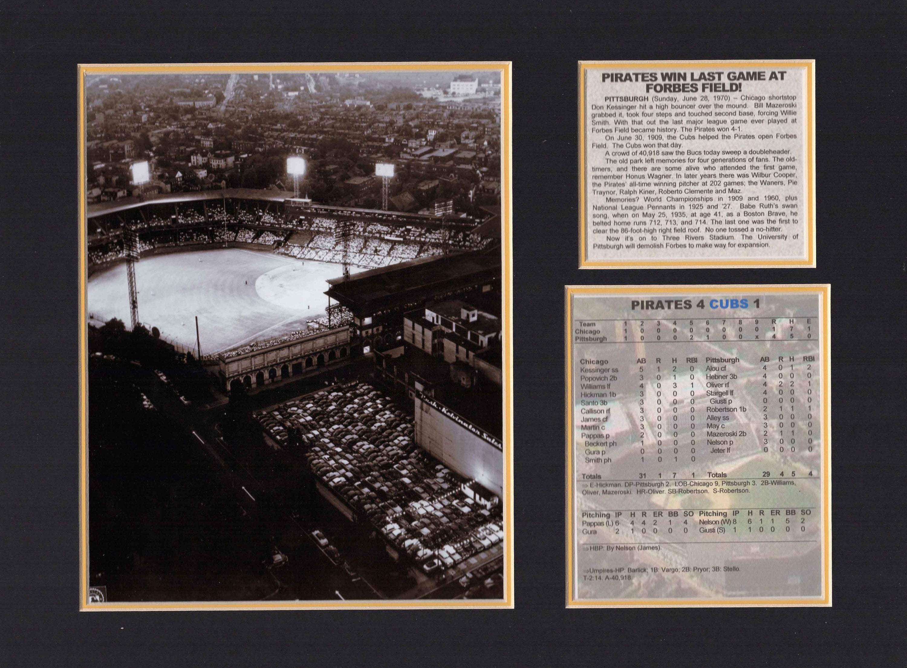 Forbes Field Pittsburgh Pirates Last Game Tribute