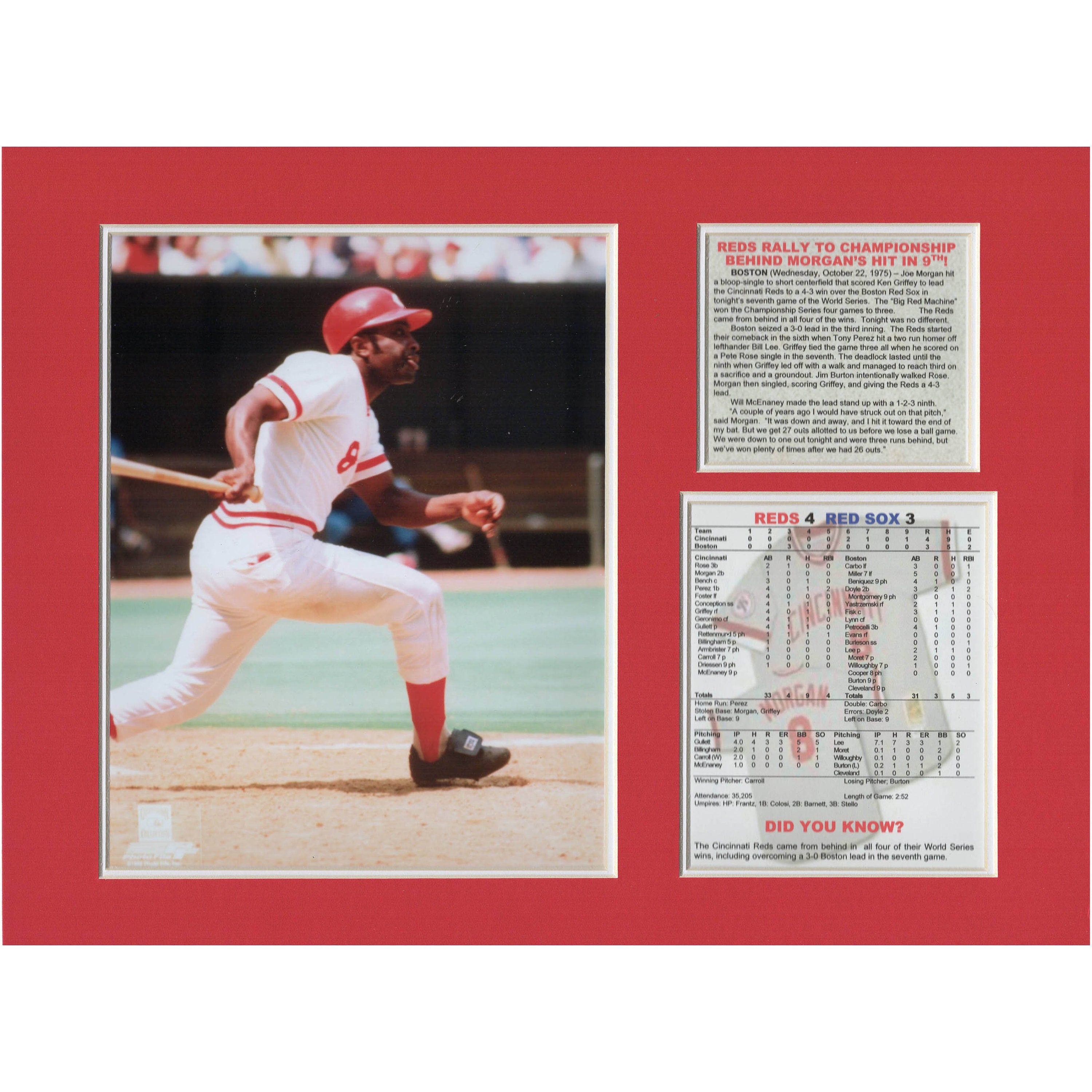 Cincinnati Reds Joe Morgan 1975 MLB Baseball World Series Championship Tribute