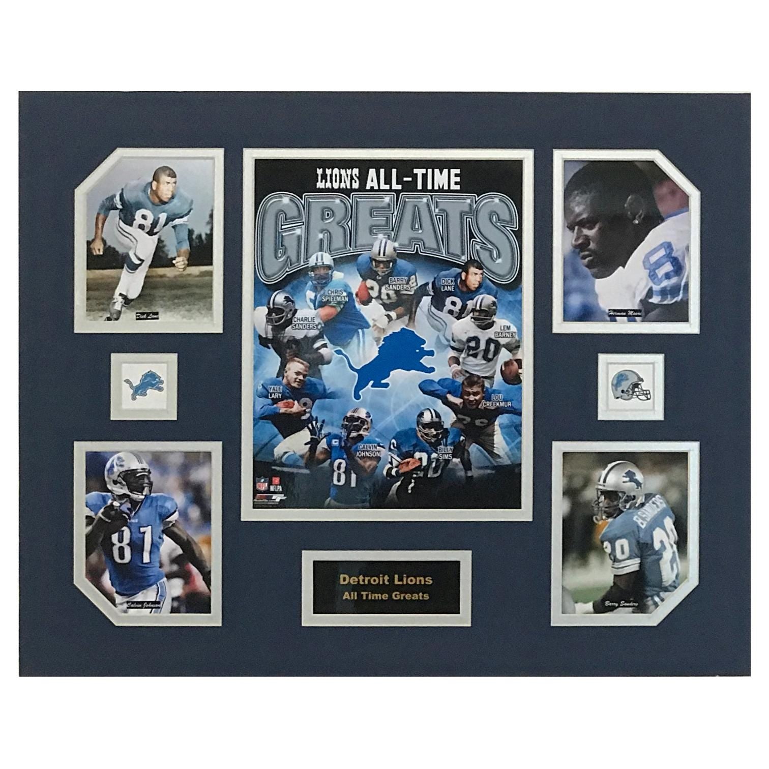 Detroit Lions NFL Football All-Time Greats 16 x 20 inch Collage