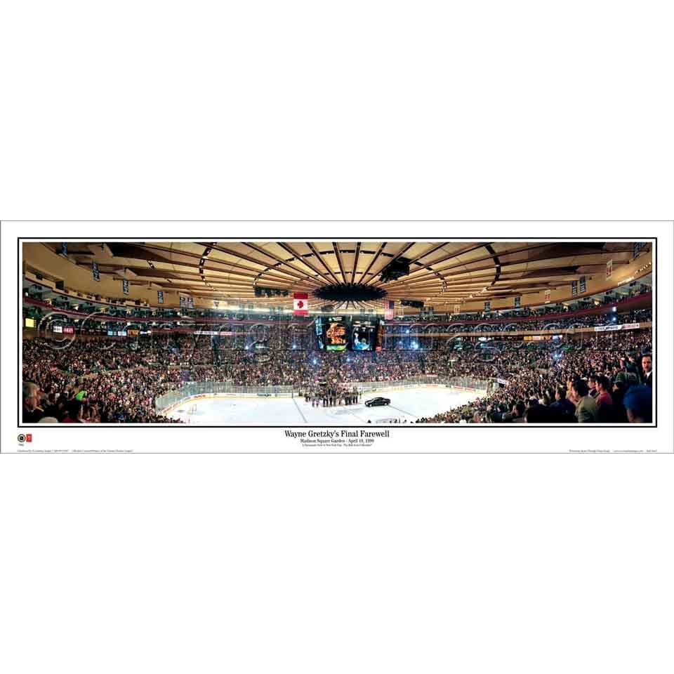 NEW YORK RANGERS "Wayne Gretzky's Final Farewell" Madison Square Garden Small Panoramic Photograph