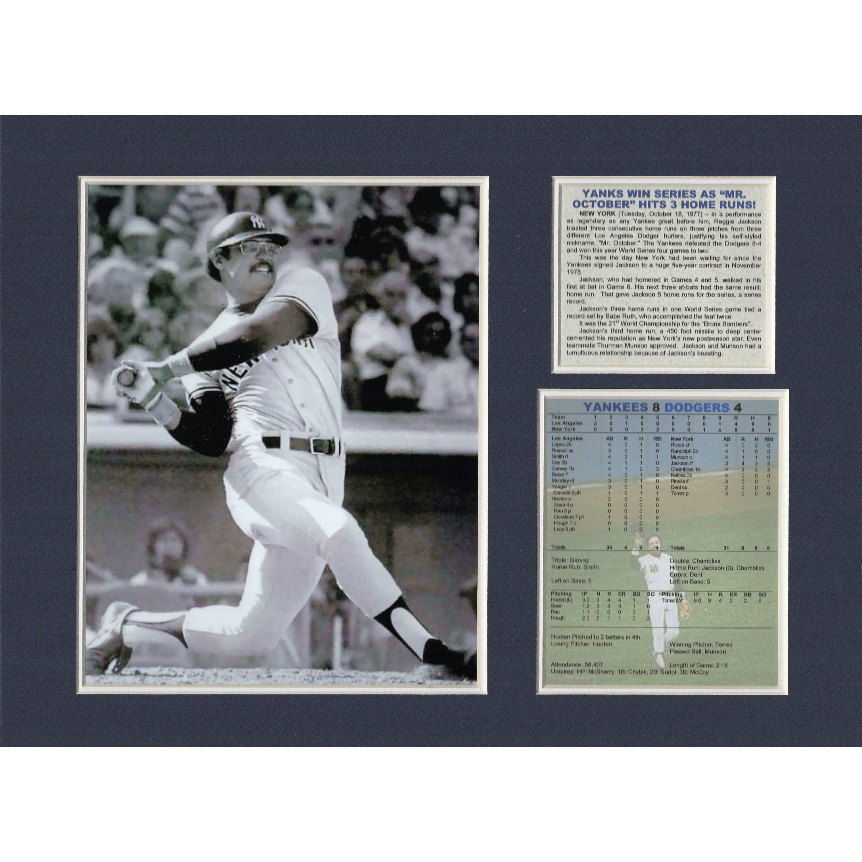 Reggie Jackson New York Yankees 3 Home Runs World Series Mr October Tribute
