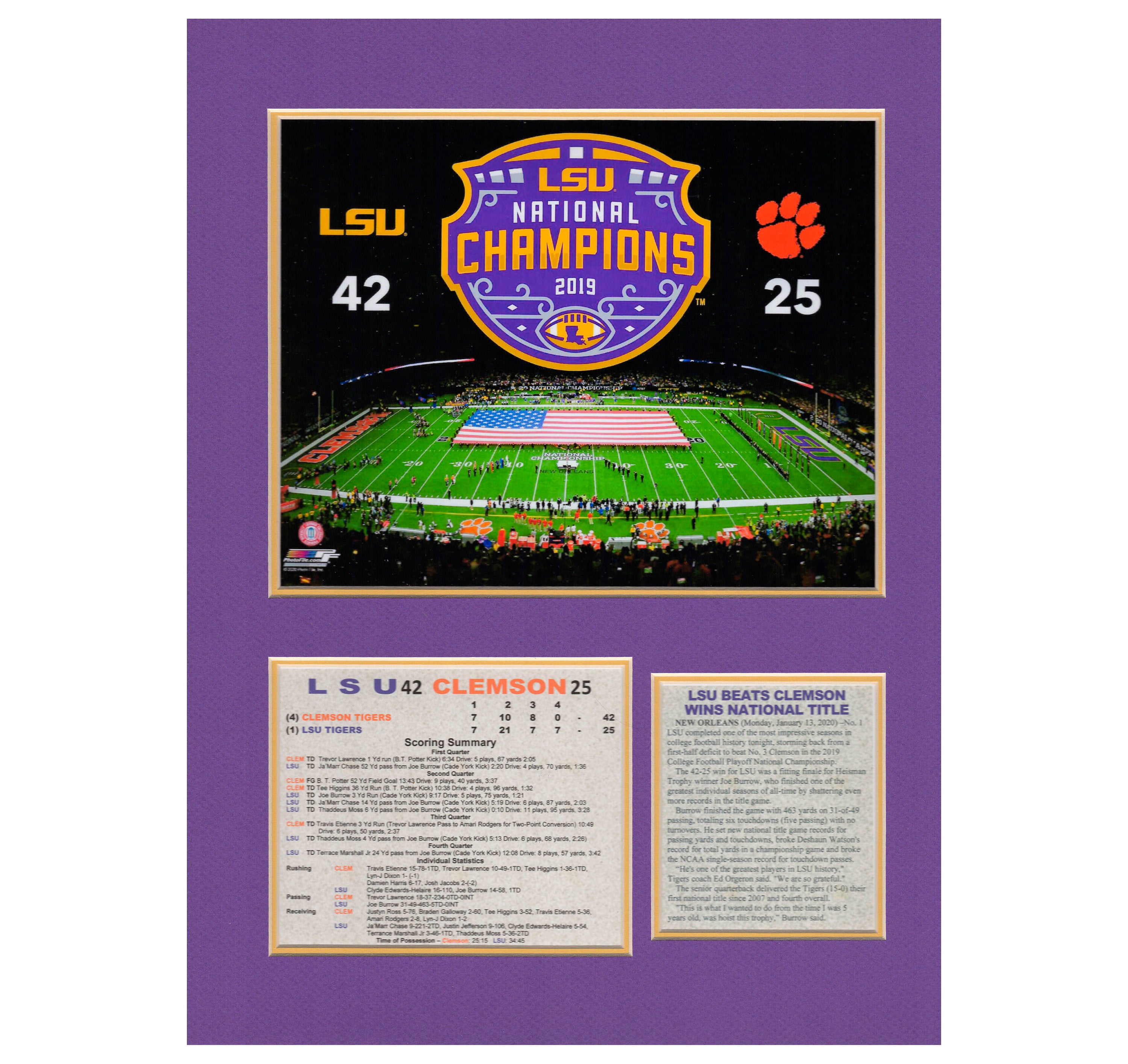LSU Tigers win 2019-2020 CFP Championship beat Clemson Tribute