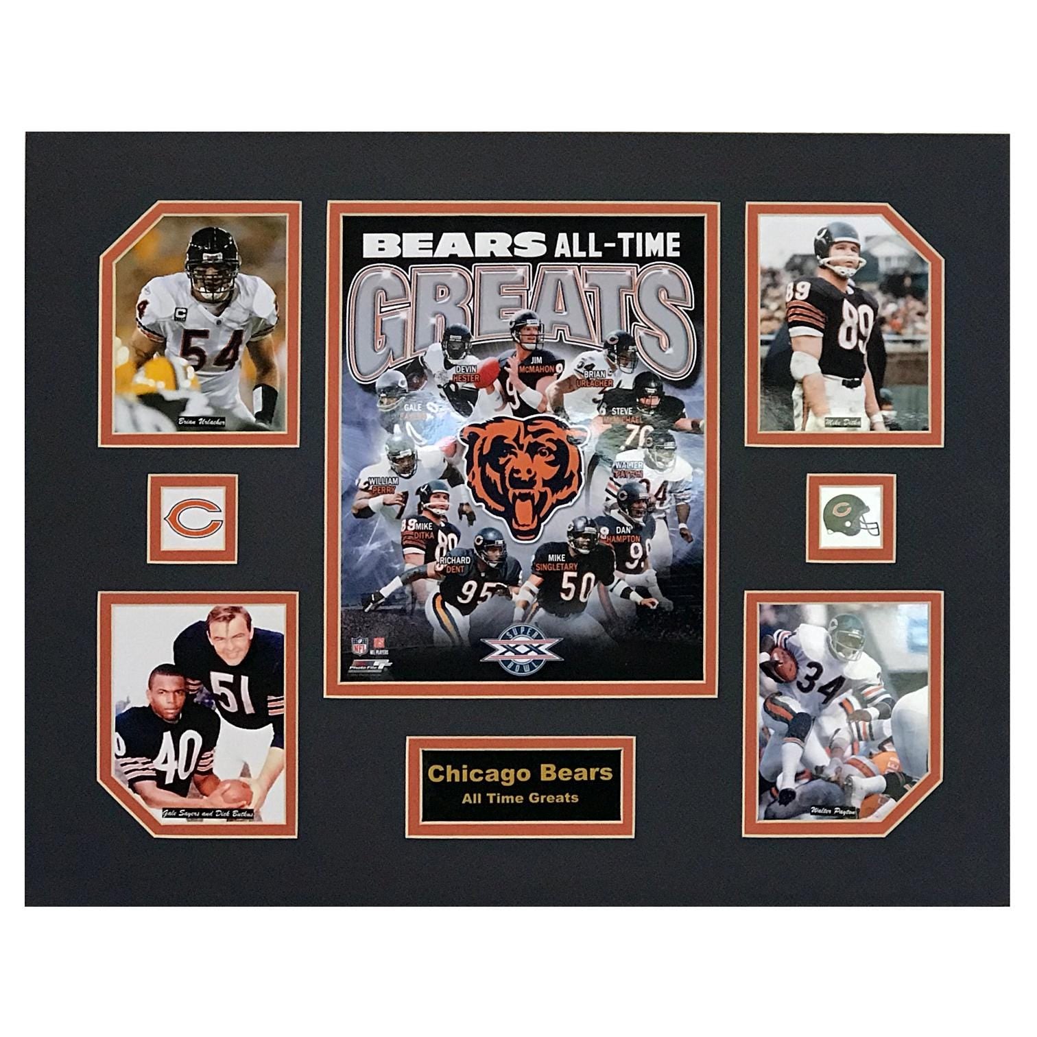 Chicago Bears NFL Football All-Time Greats 16 x 20 inch Collage
