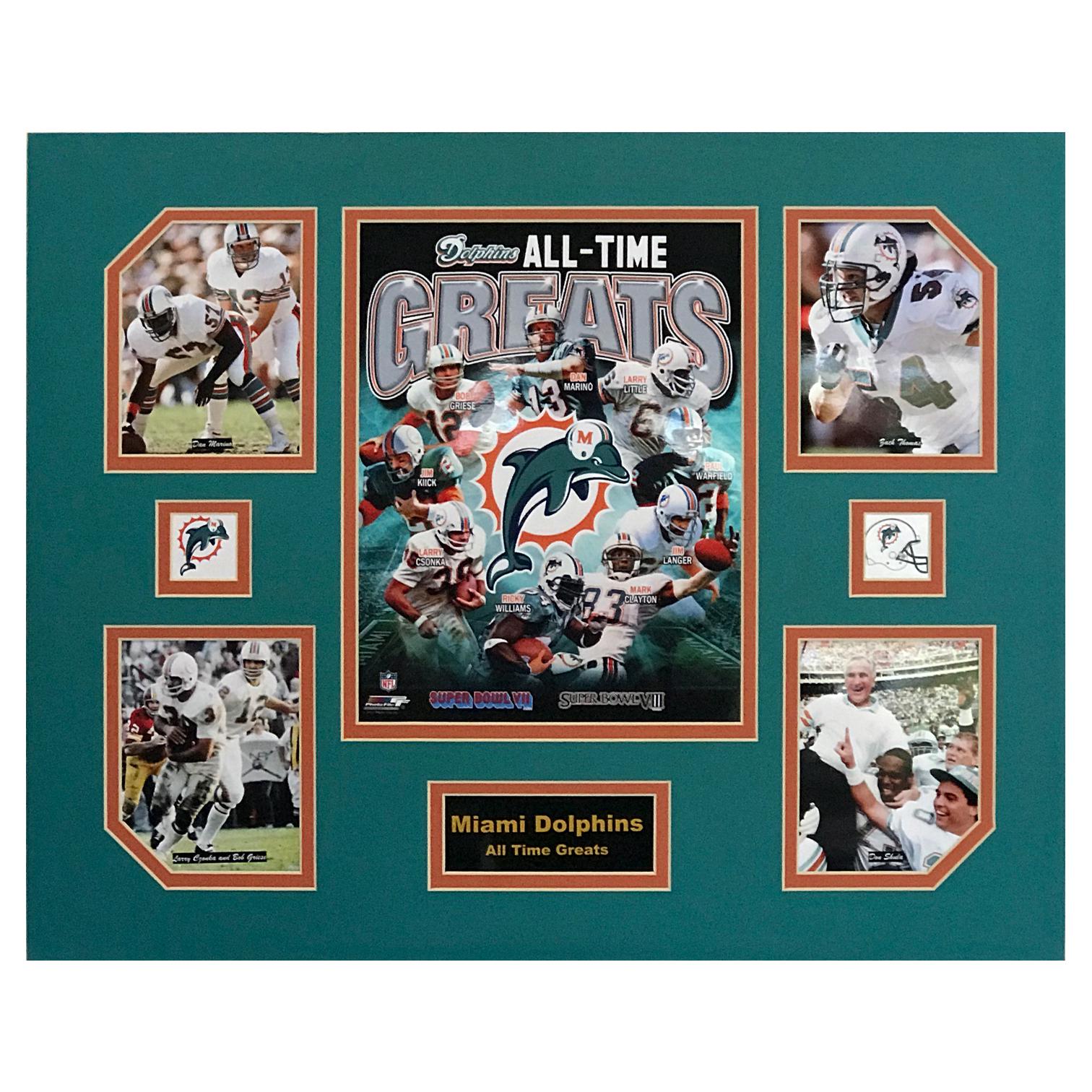 Miami Dolphins NFL Football All-Time Greats 16 x 20 inch Collage