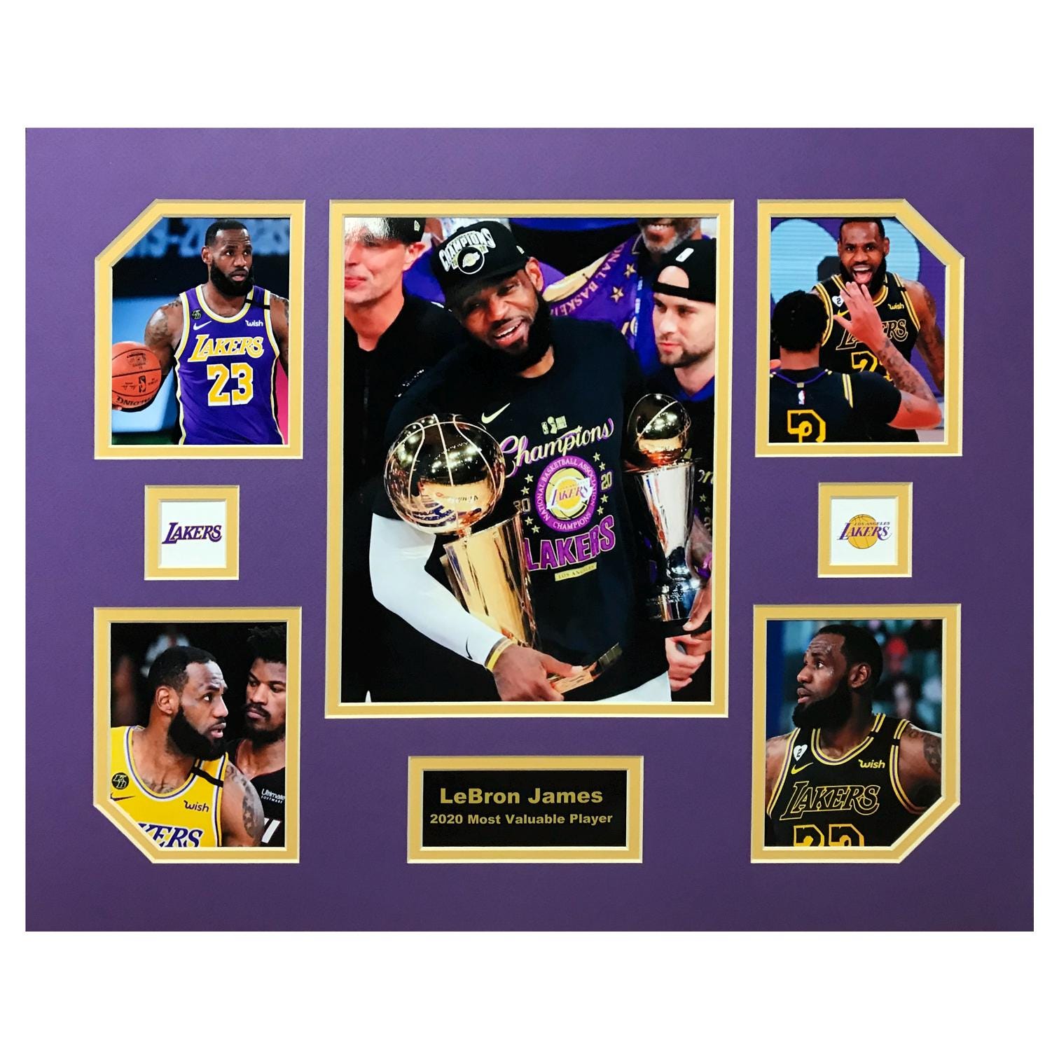 LeBron James Los Angeles Lakers 2020 Championship MVP NBA Basketball 16 x 20 inch Collage