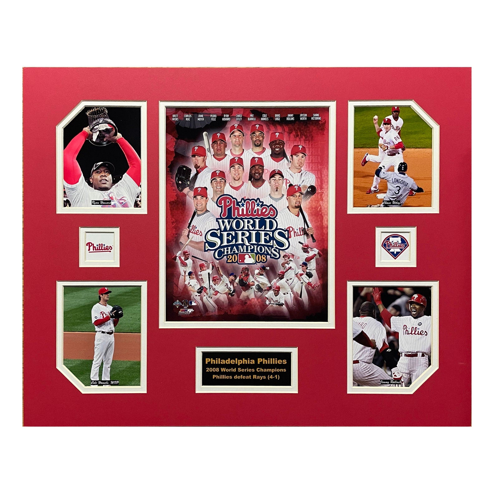 Philadelphia Phillies 2008 MLB Baseball World Series Champions 16 x 20 inch Collage
