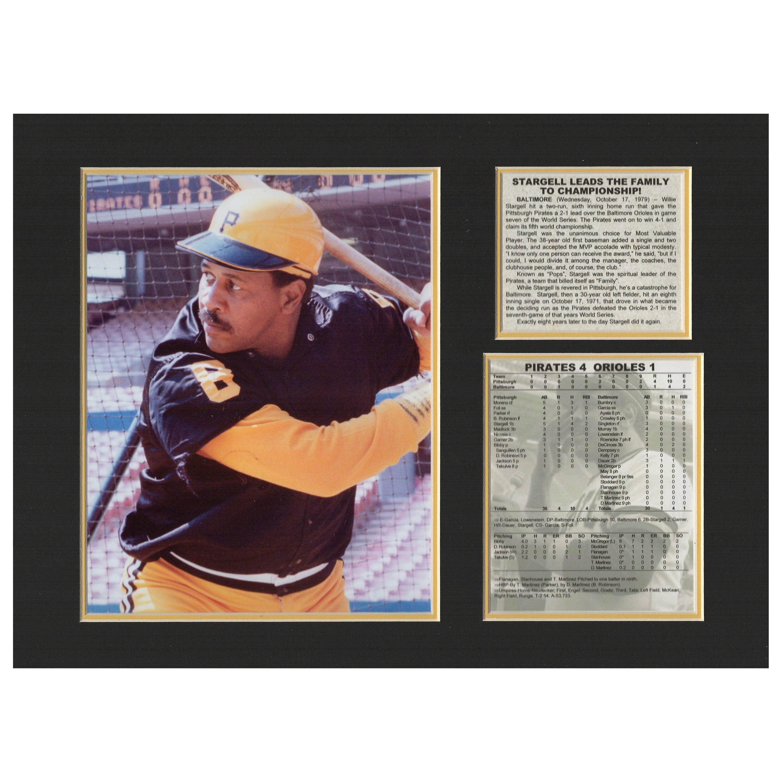 Pittsburgh Pirates Willie Stargell 1979 MLB Baseball World Series Championship Tribute