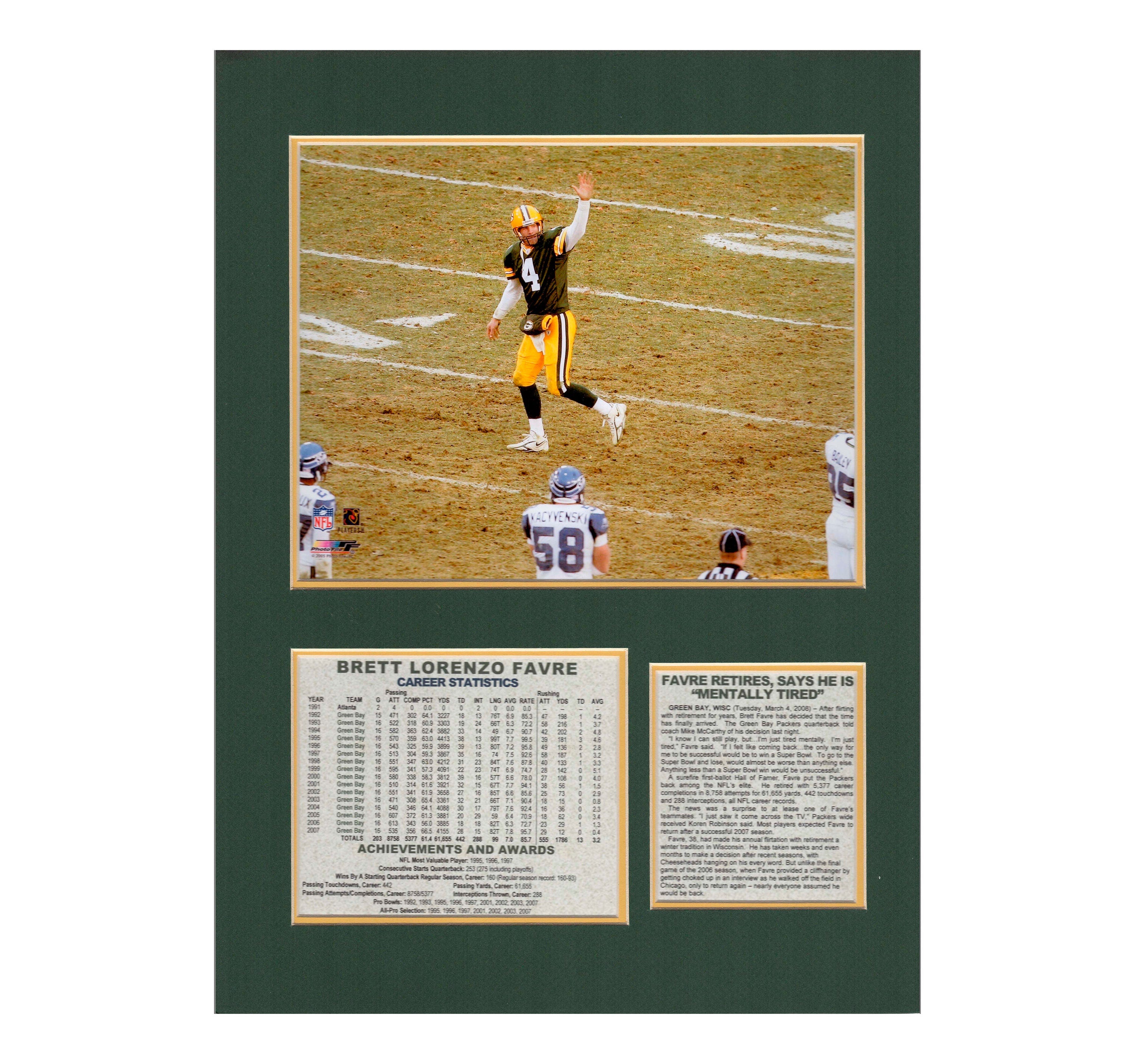 Brett Favre Green Bay Packers Retires Tribute