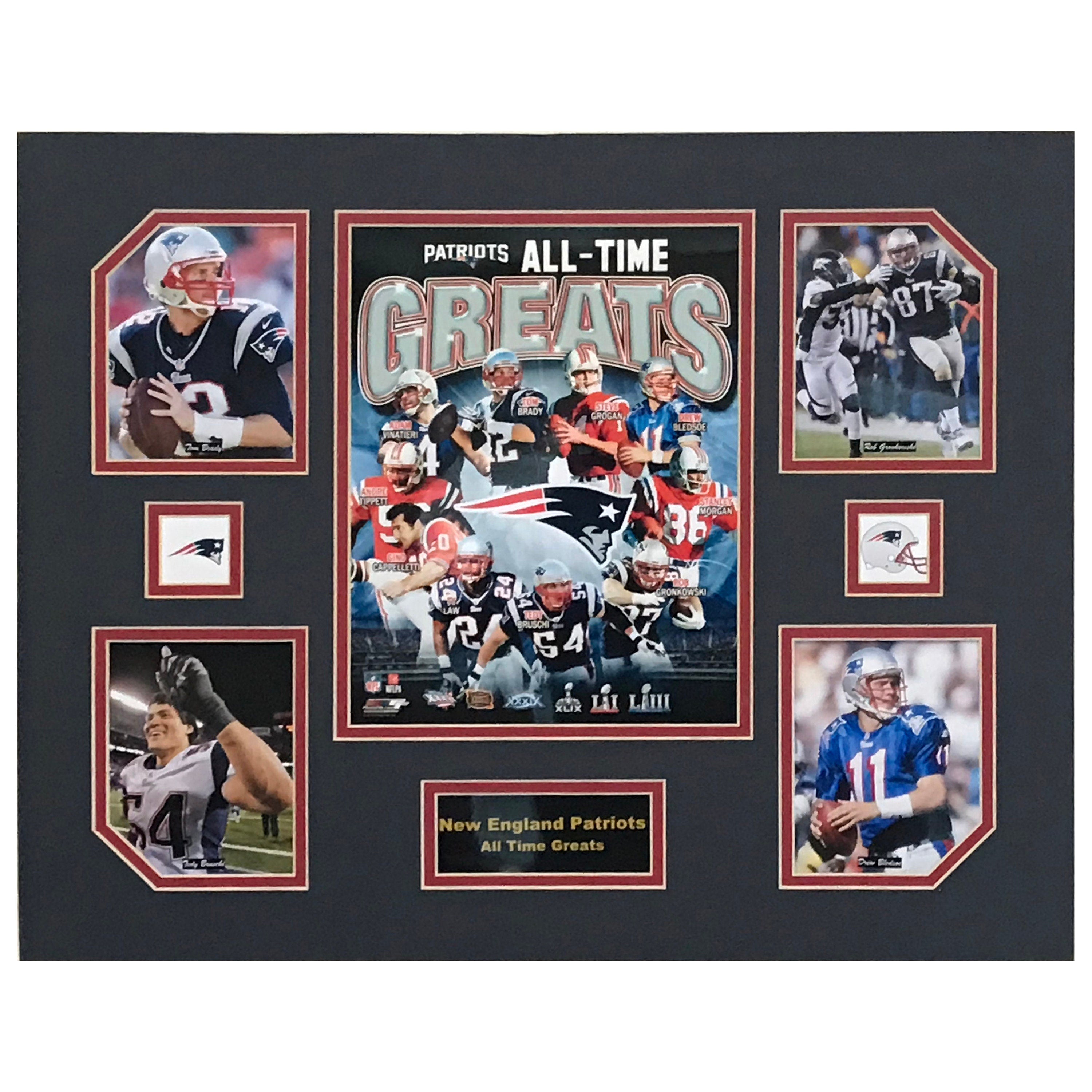 New England Patriots NFL Football All-Time Greats 16 x 20 inch Collage