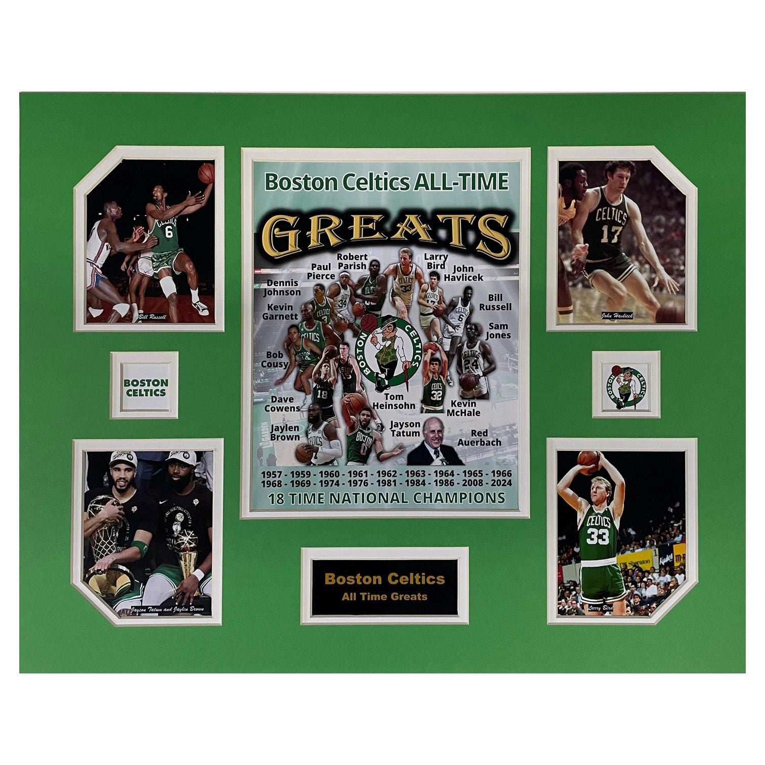 Boston Celtics NBA Basketball All-Time Greats 16 x 20 inch Collage