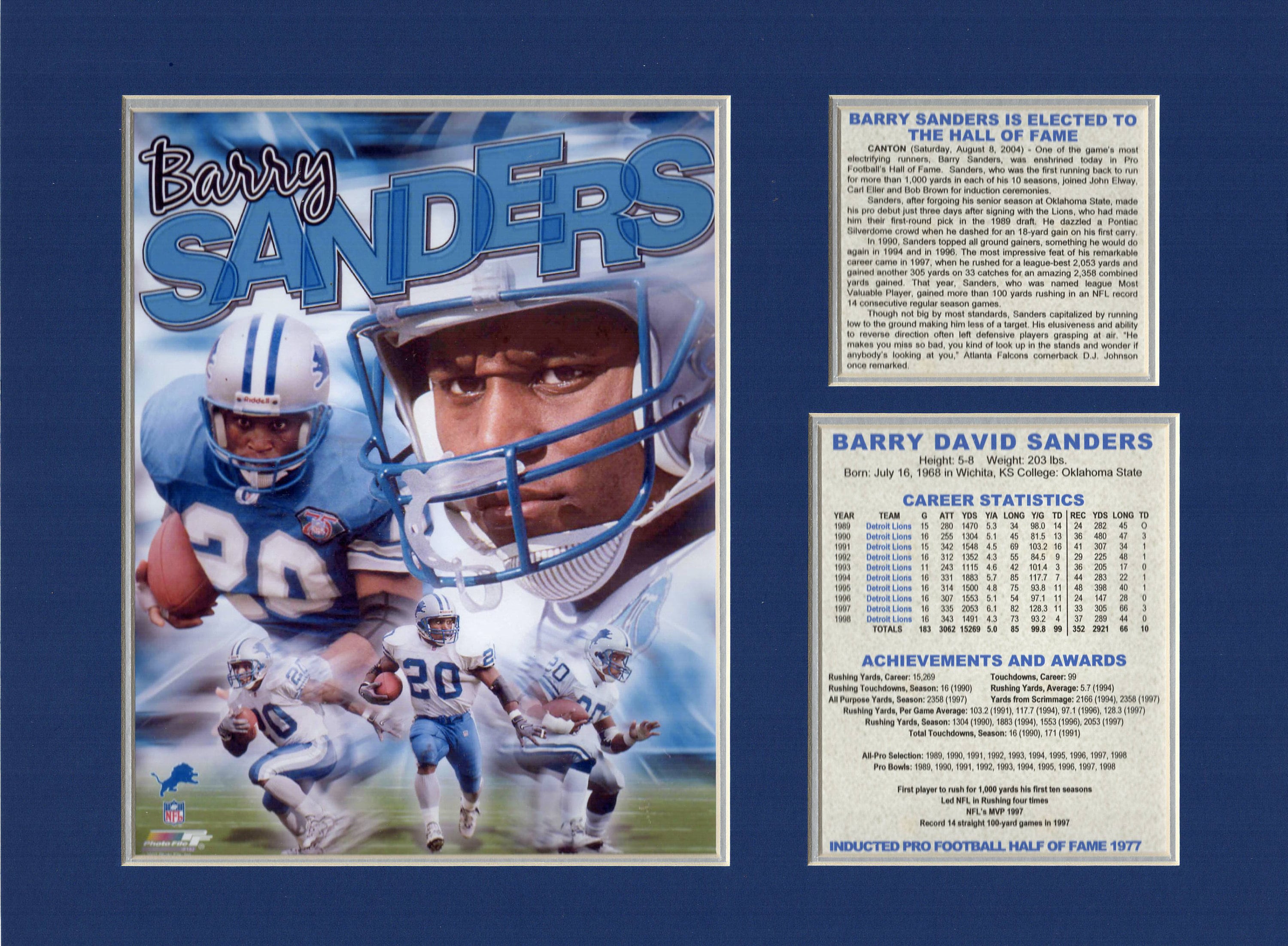 Barry Sanders Detroit Lions Hall of Fame Tribute