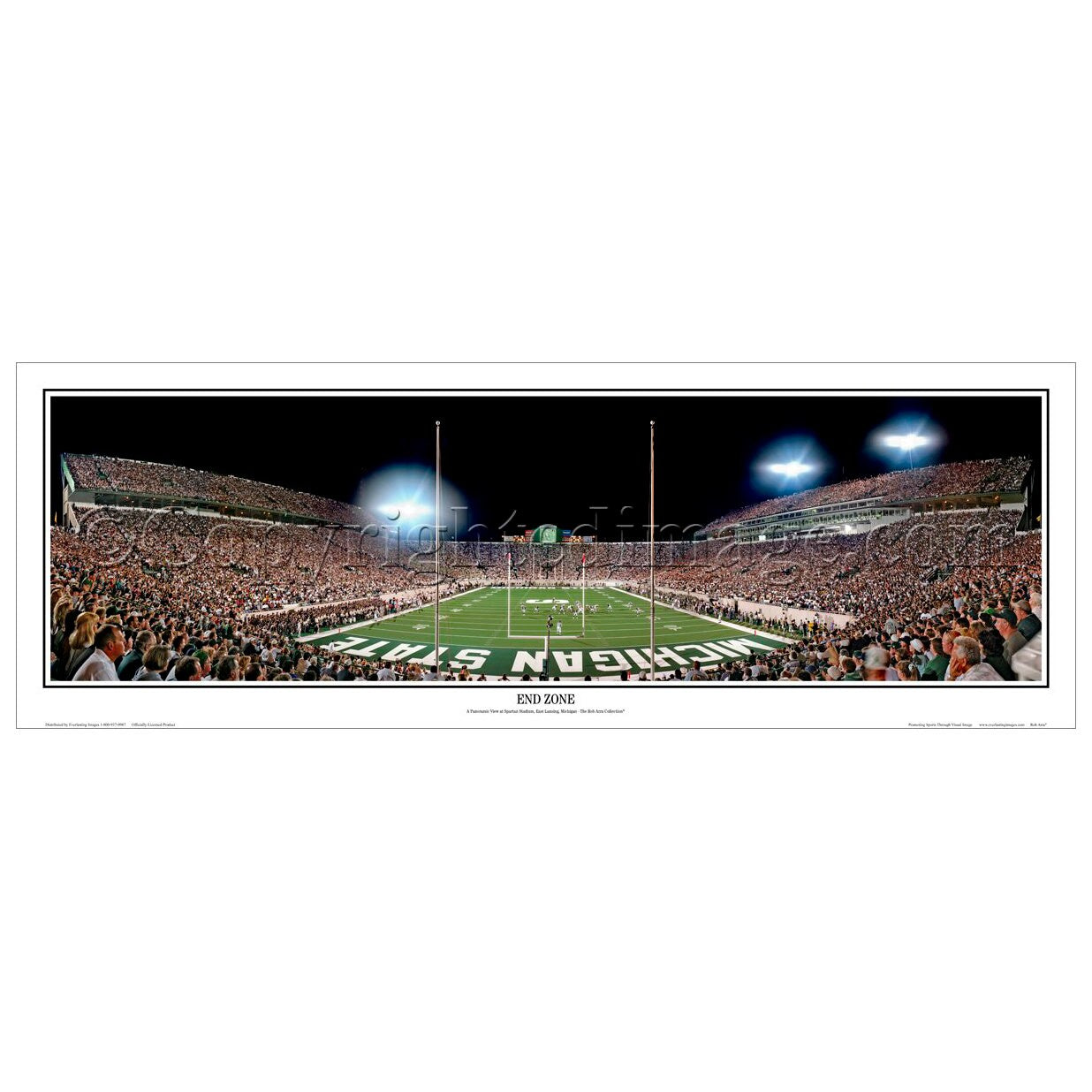 MICHIGAN STATE U SPARTANS "End Zone" Spartan Stadium Panoramic Photograph
