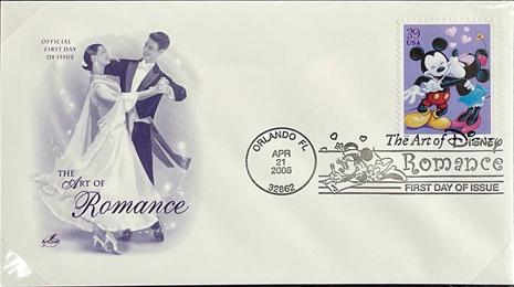 Disney Stamp and First Day Cover Art - Mickey and Minnie Mouse Art of Romance