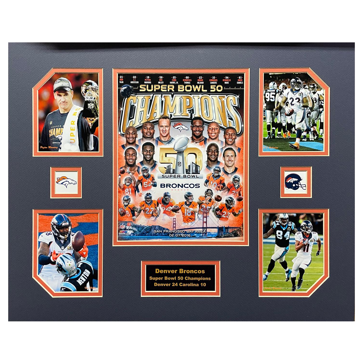 Denver Broncos 2015-16 NFL Super Bowl 50 Champions 16 inch x 20 inch Collage