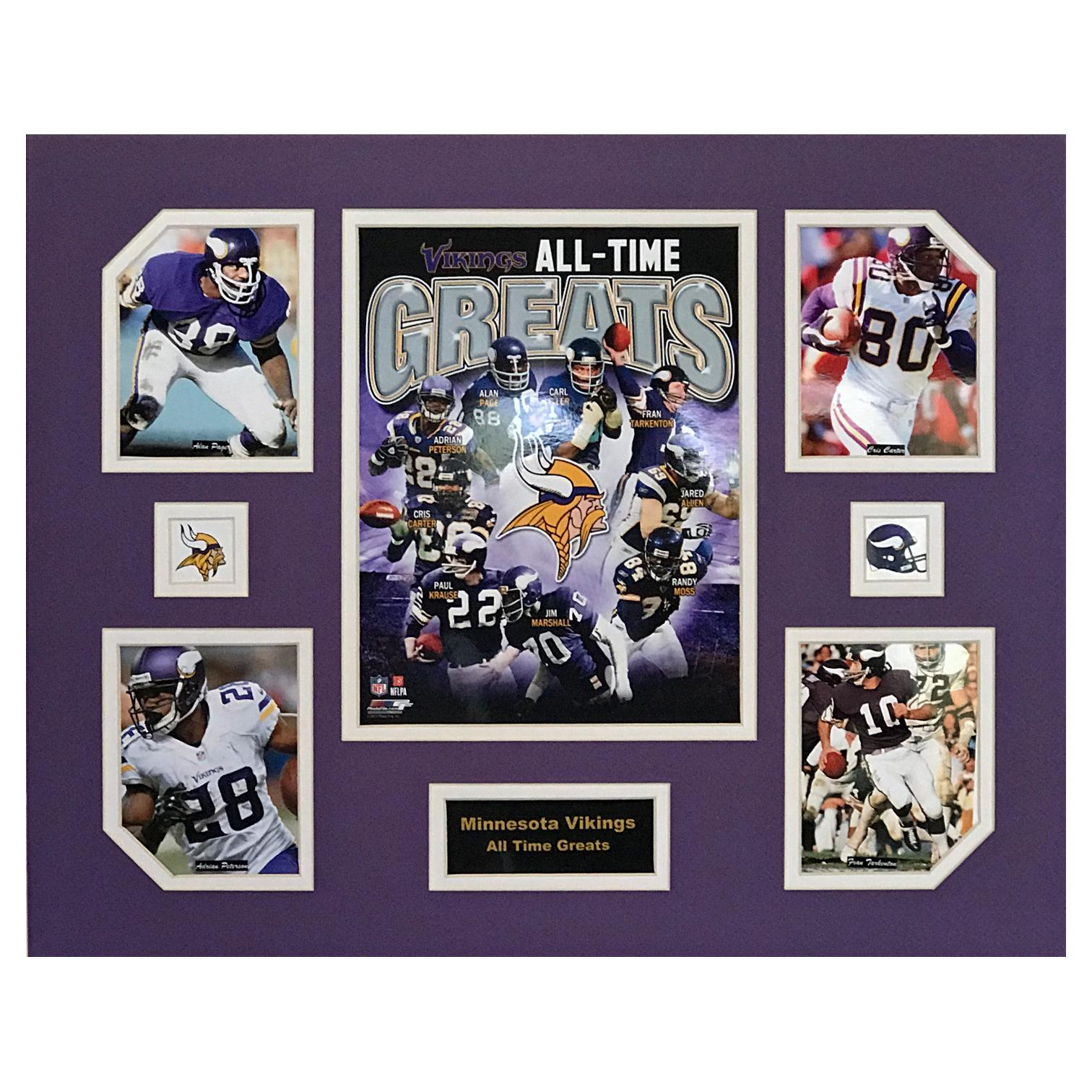 Minnesota Vikings NFL Football All-Time Greats 16 x 20 inch Collage