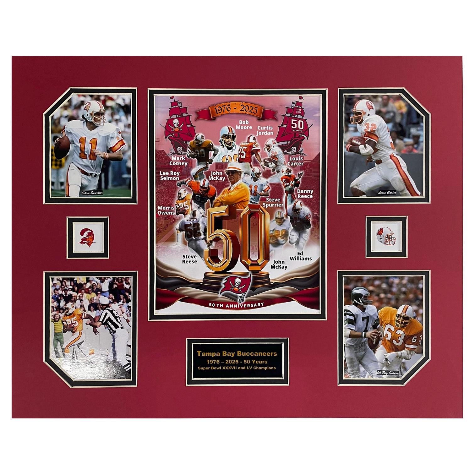 Tampa Bay Buccaneers 50th year anniversary 16 x 20 inch collage