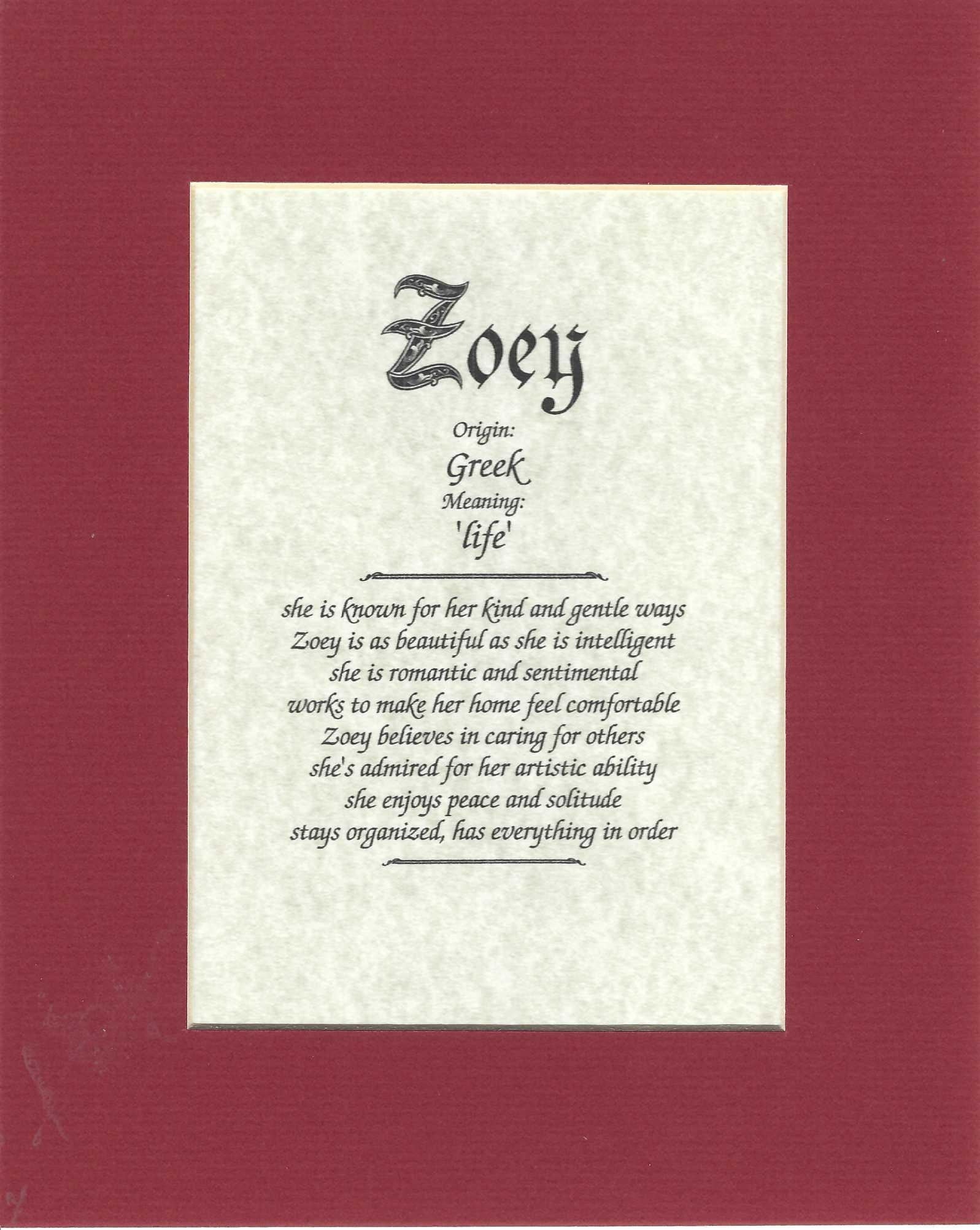 Name origin/meaning, brick mat, 8 x 10 parchment paper