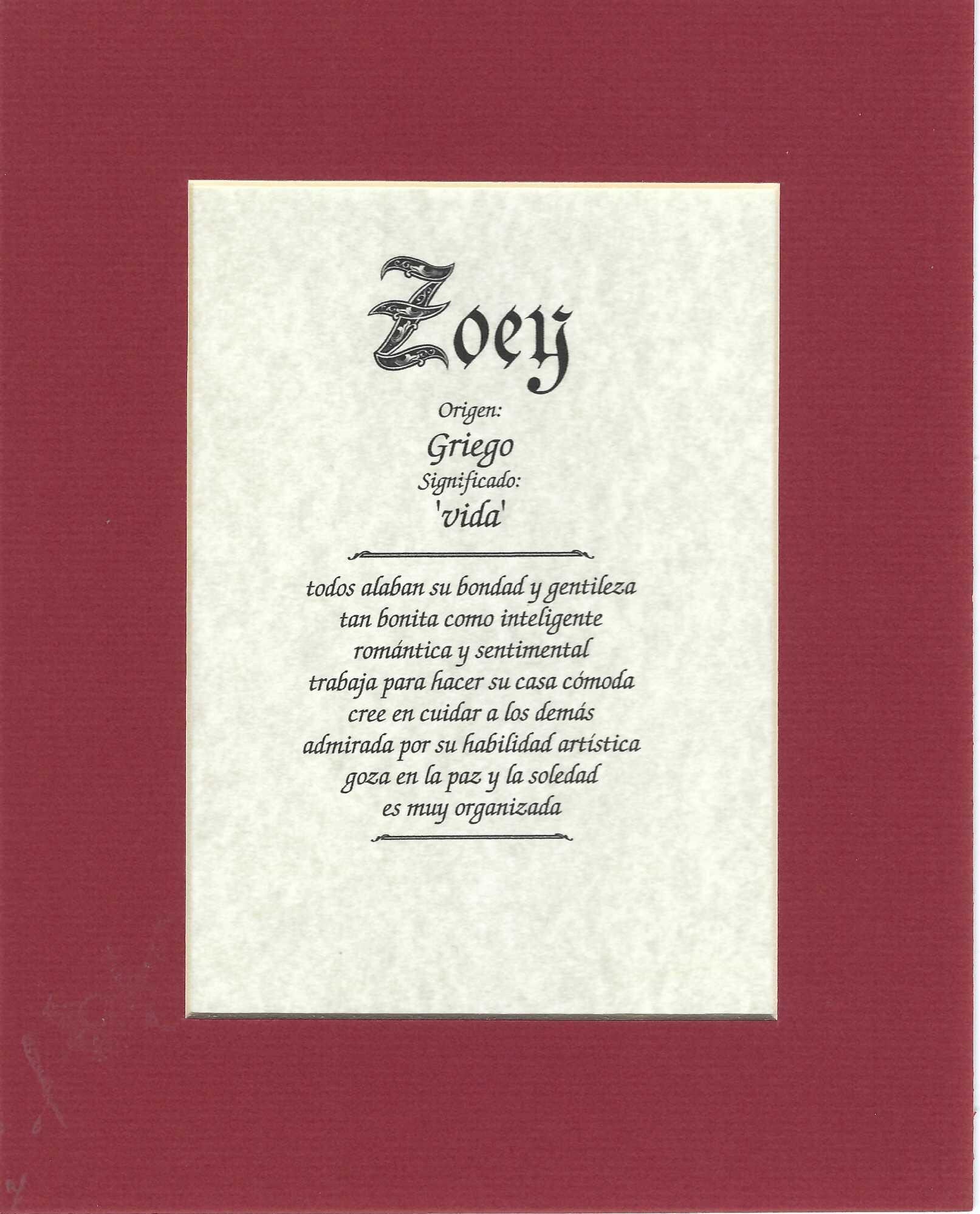Name origin/meaning, brick mat, 8 x 10 parchment paper