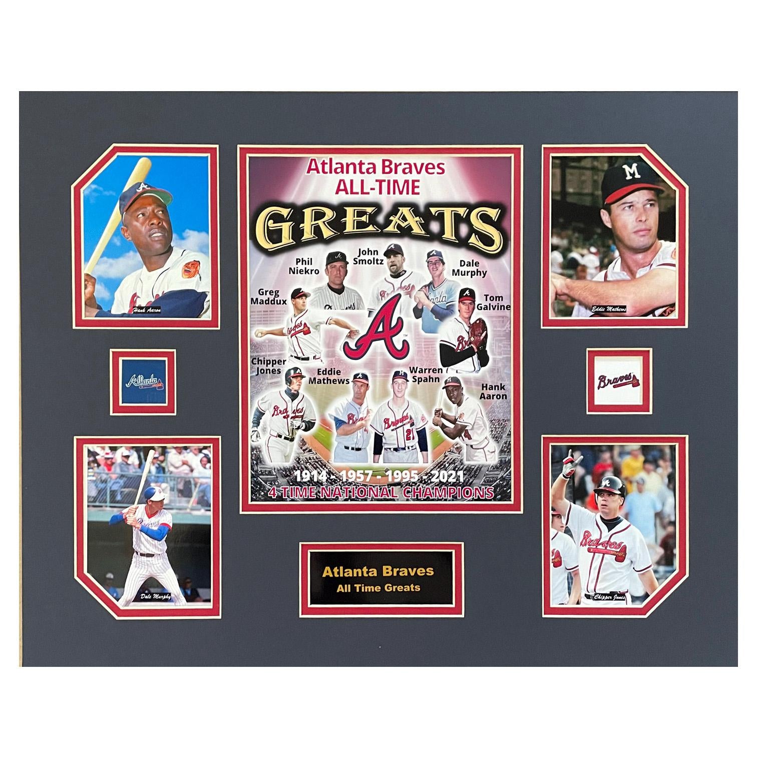 Atlanta Braves MLB All-Time Greats 16 x 20 inch collage