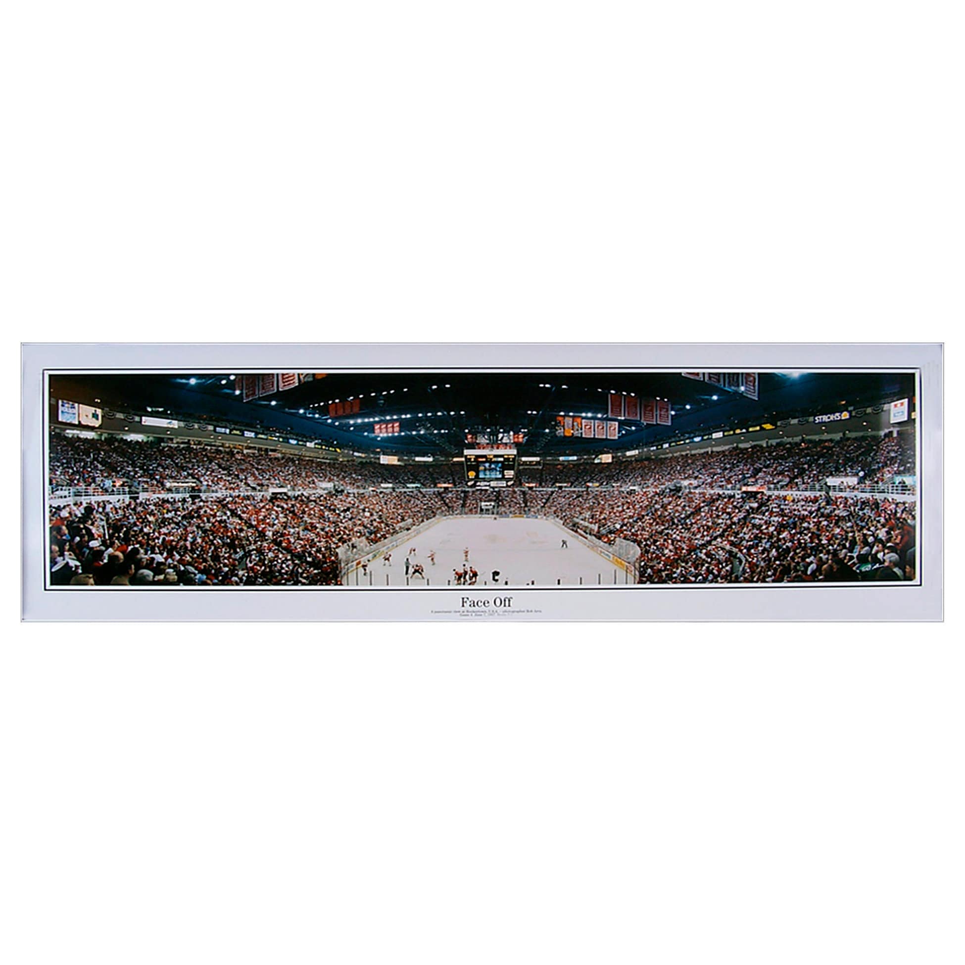DETROIT RED WINGS "Face Off" Joe Louis Arena Panoramic Photograph