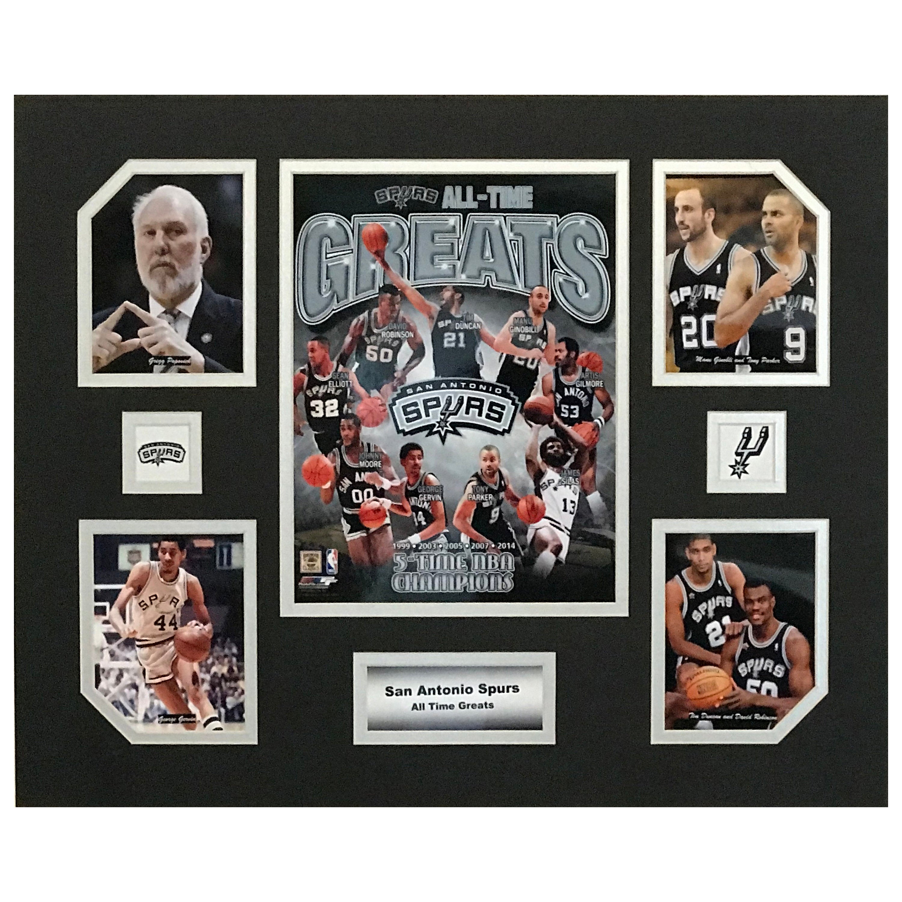San Antonio Spurs NBA Basketball All-Time Greats 16 x 20 inch Collage