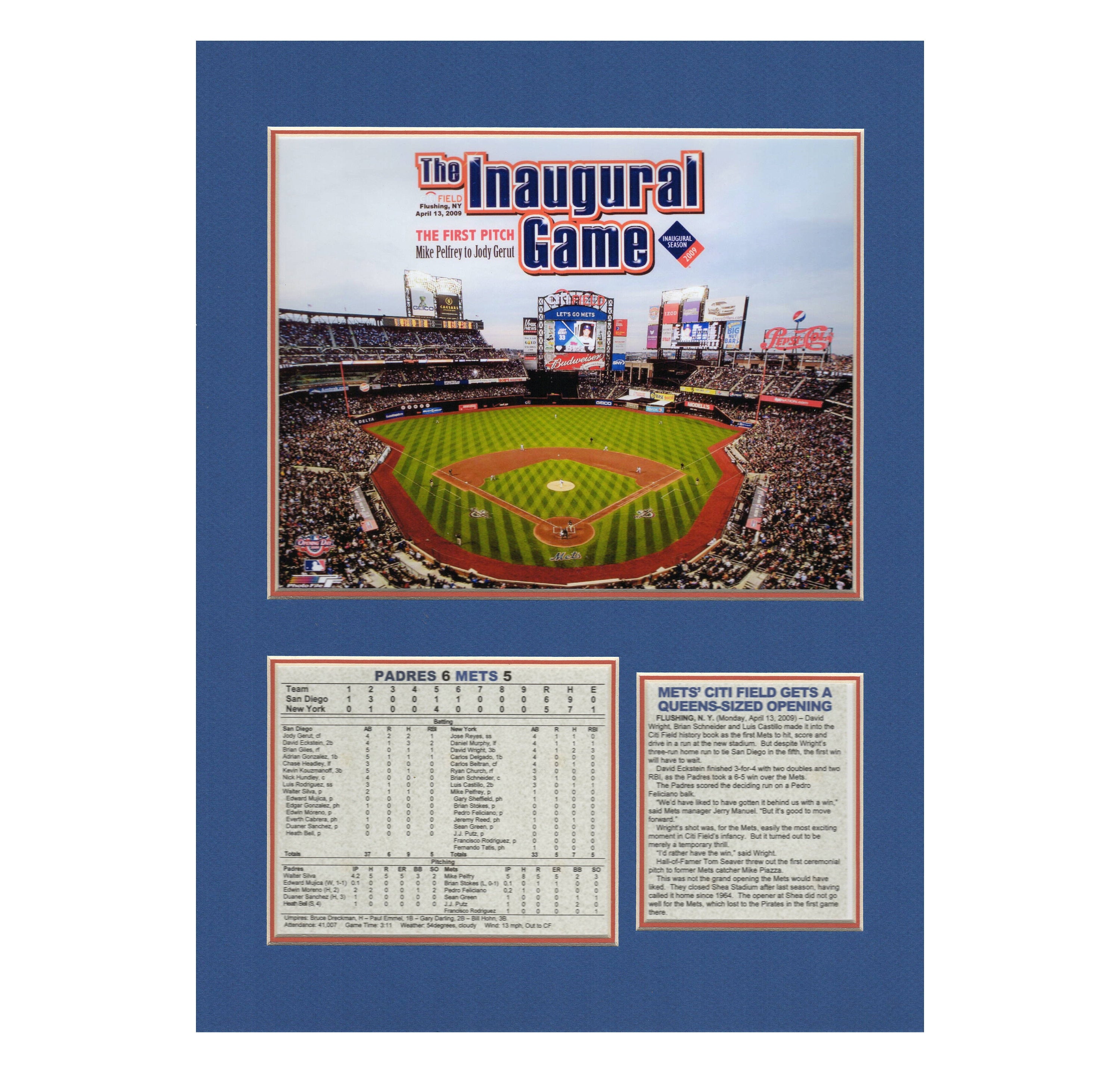 Citi Field New York Mets First Pitch Inaugural Game Tribute