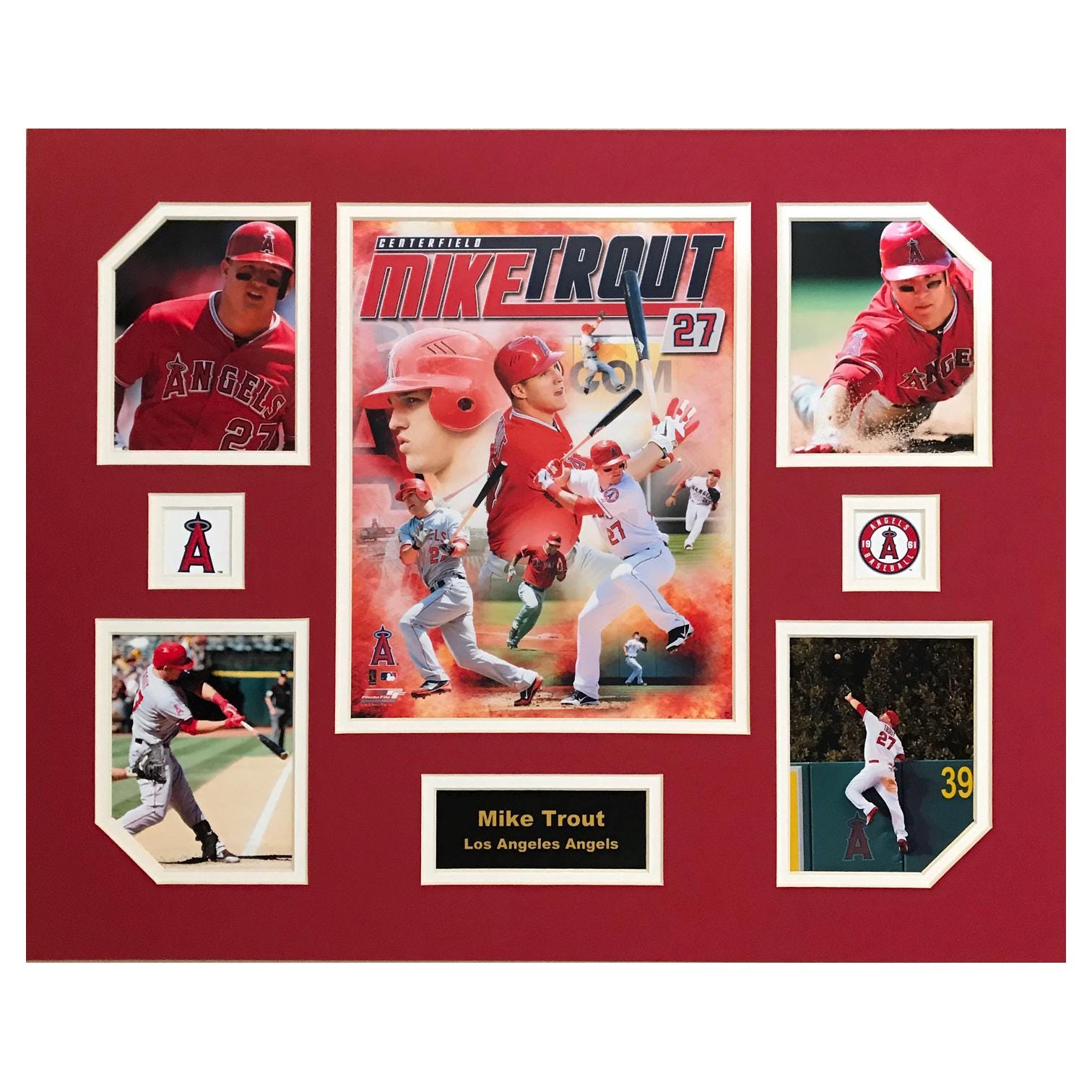 Mike Trout Los Angeles Amgels MLB Baseball 16 x 20 inch Collage
