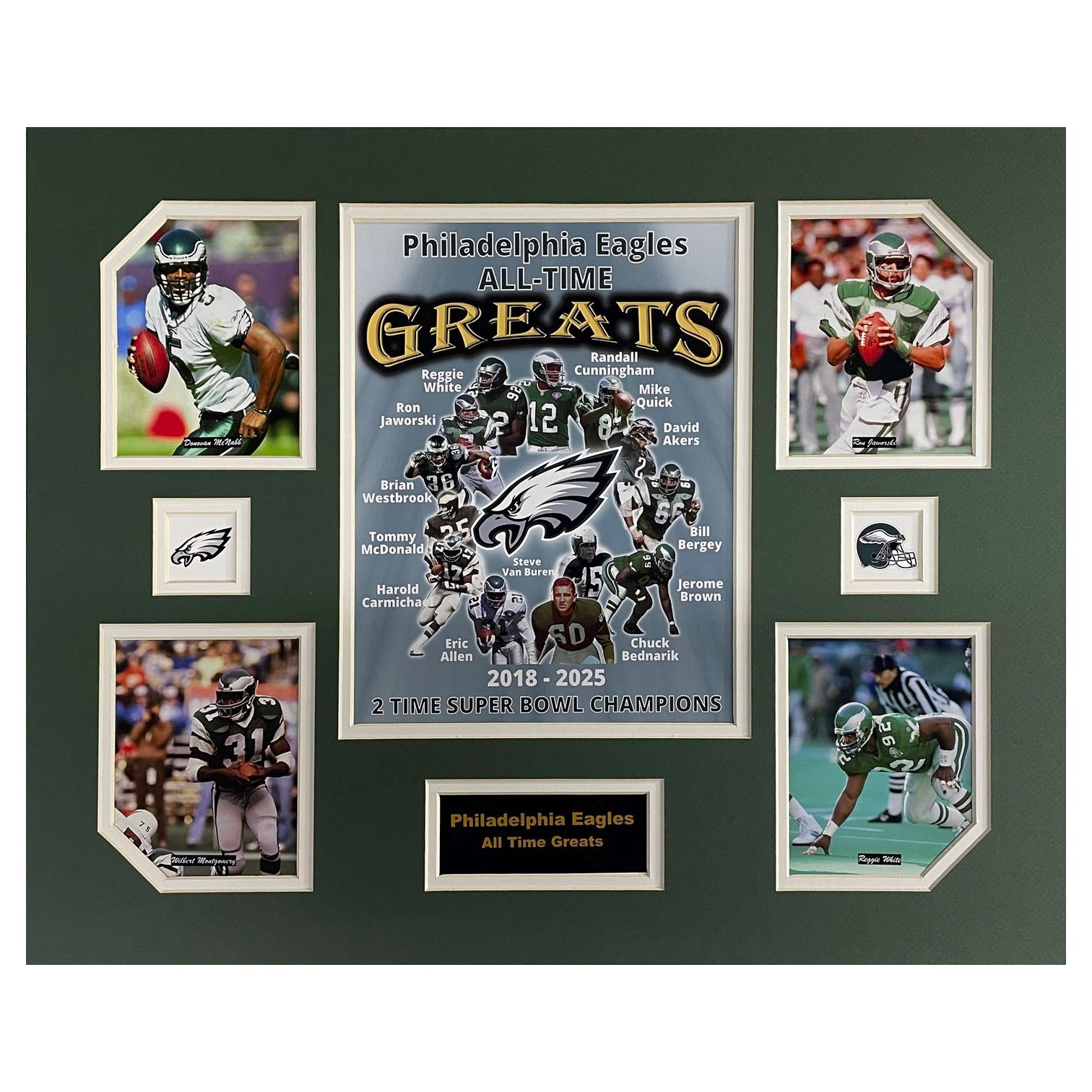 Philadelphia Eagles NFL Football All-Time Greats 16 x 20 inch Collage