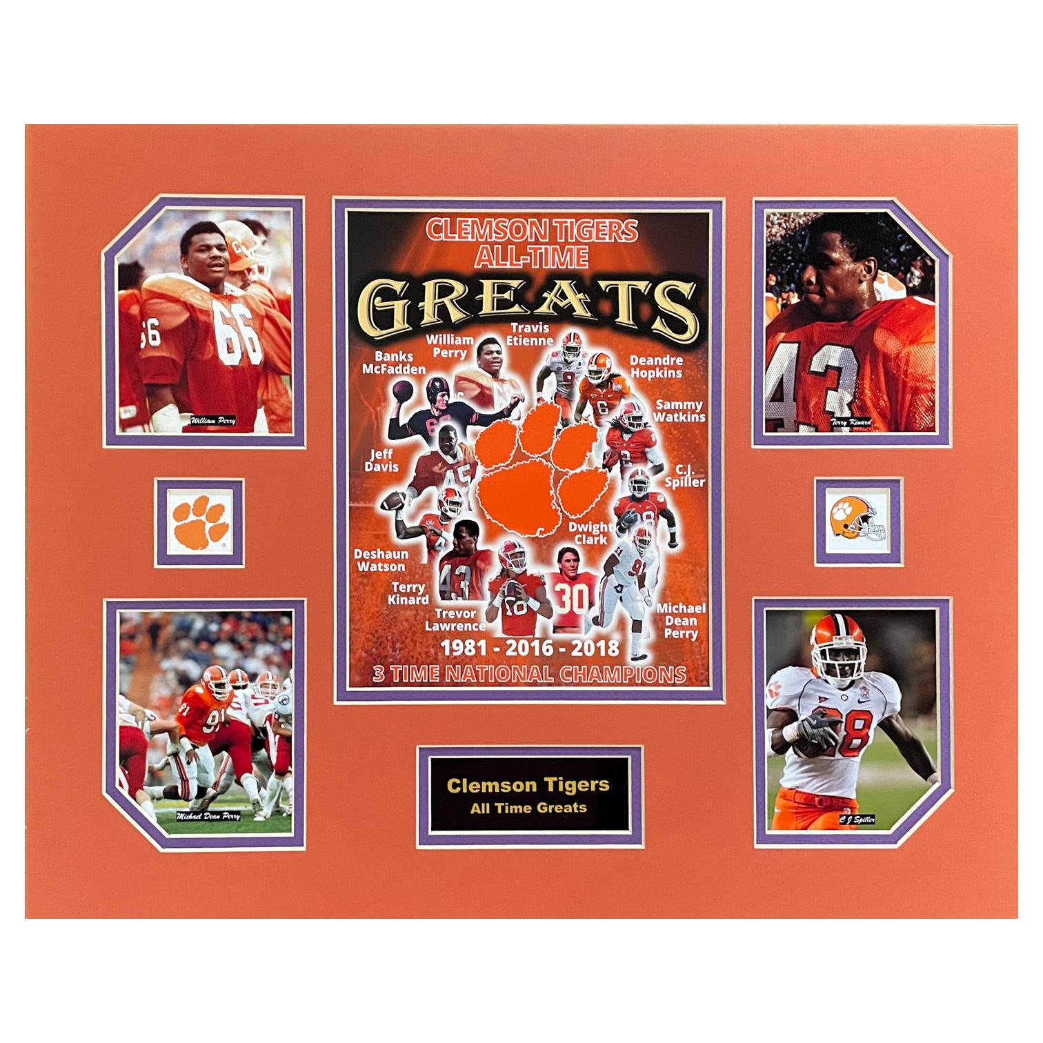 Clemson U Tigers NCAA Football All-Time Greats 16 x 20 inch Collage